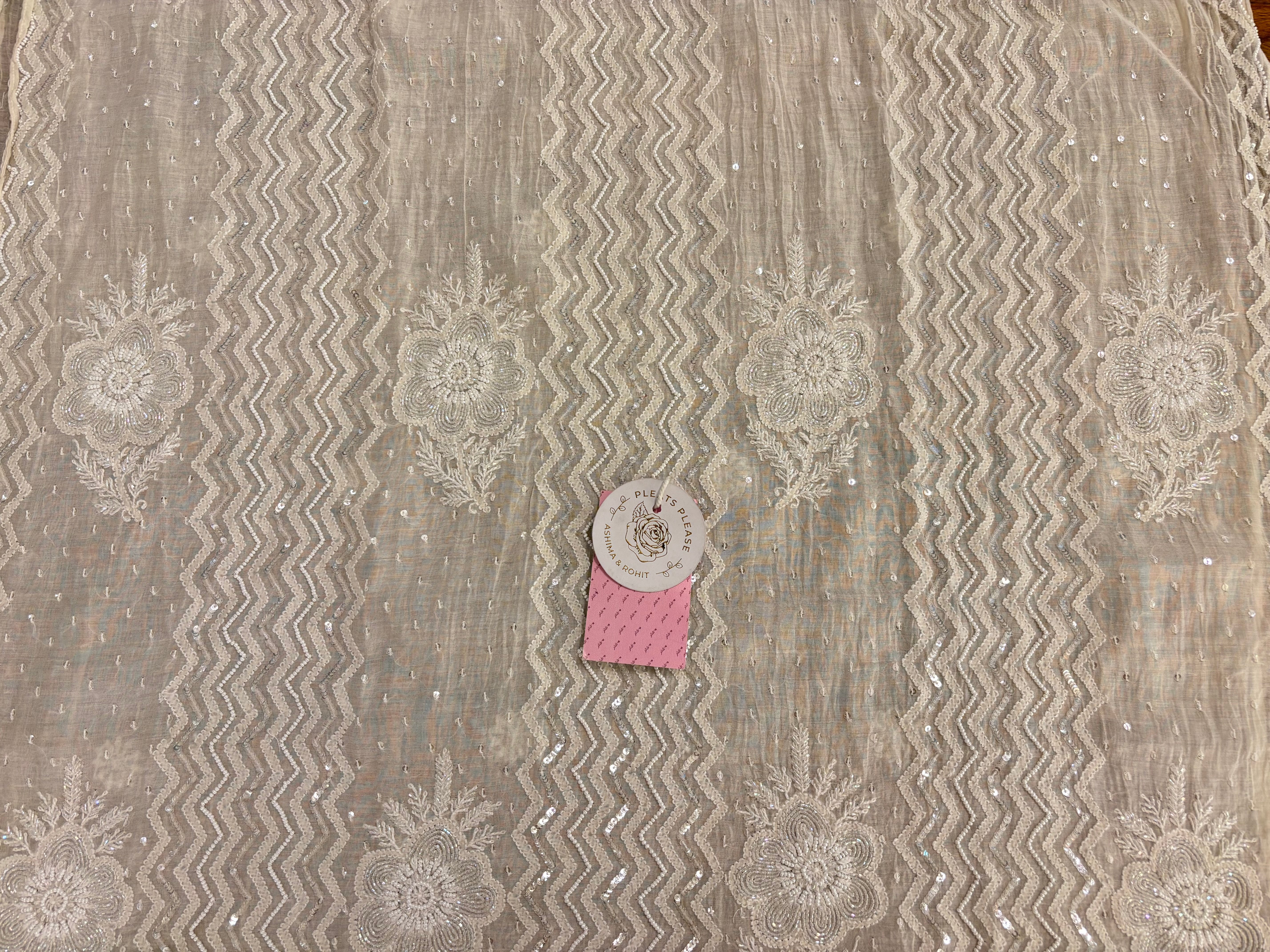 Dyeable Chanderi Mul Chikankari Kurta & Dupatta