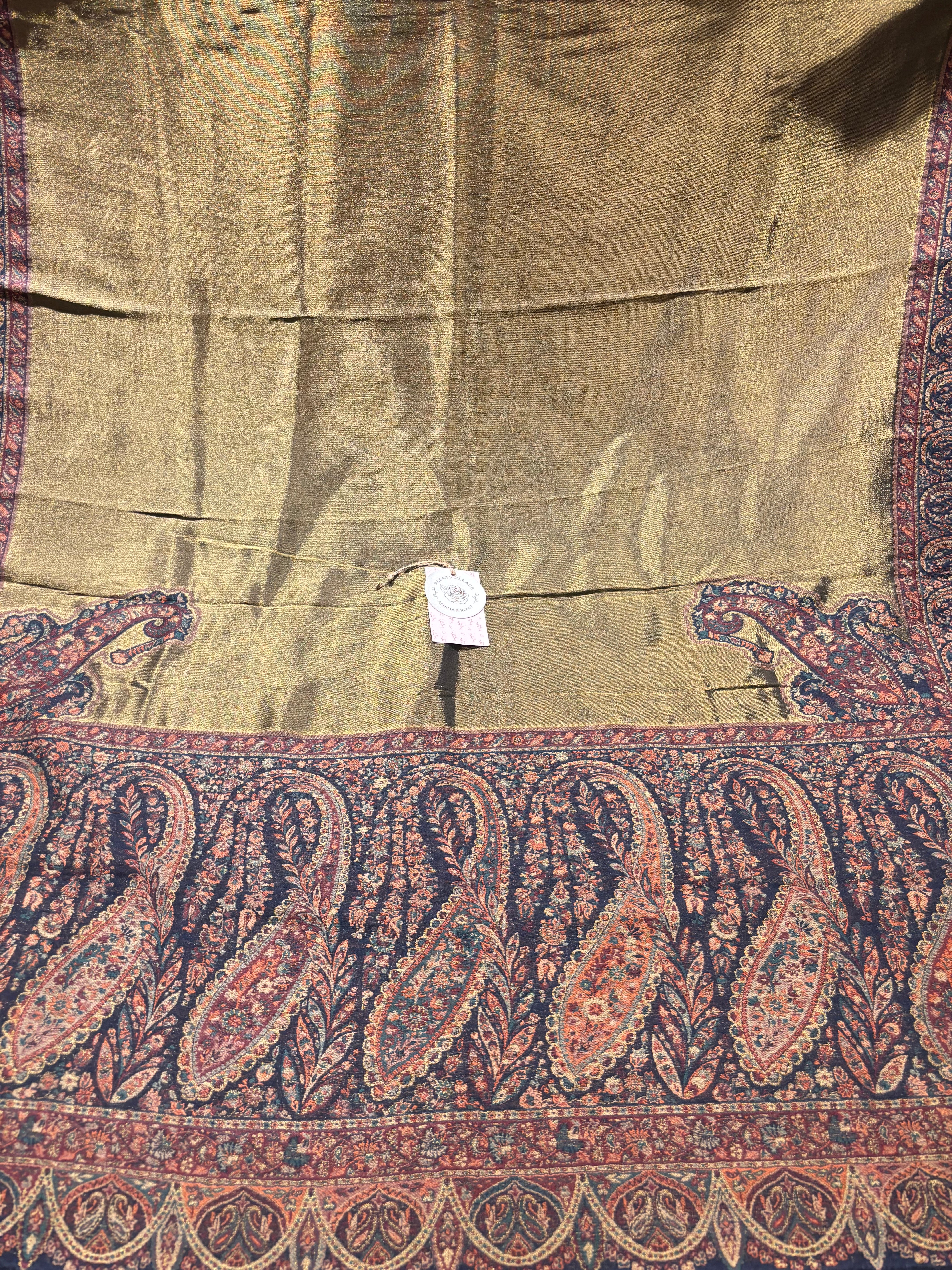 Pure and Premium Zari Tissue Woolen Cashmere Shawl