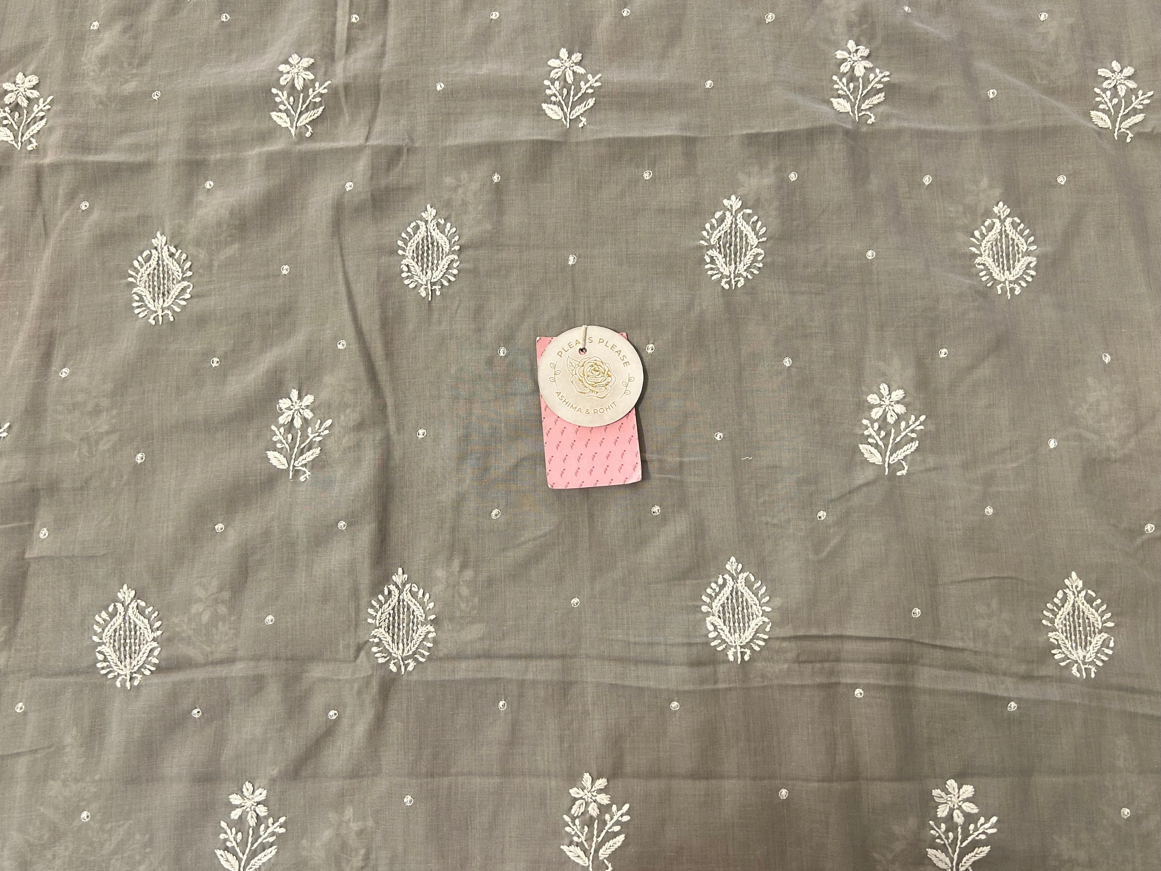 Mauve Taupe Mulmul Chikankari Kurta