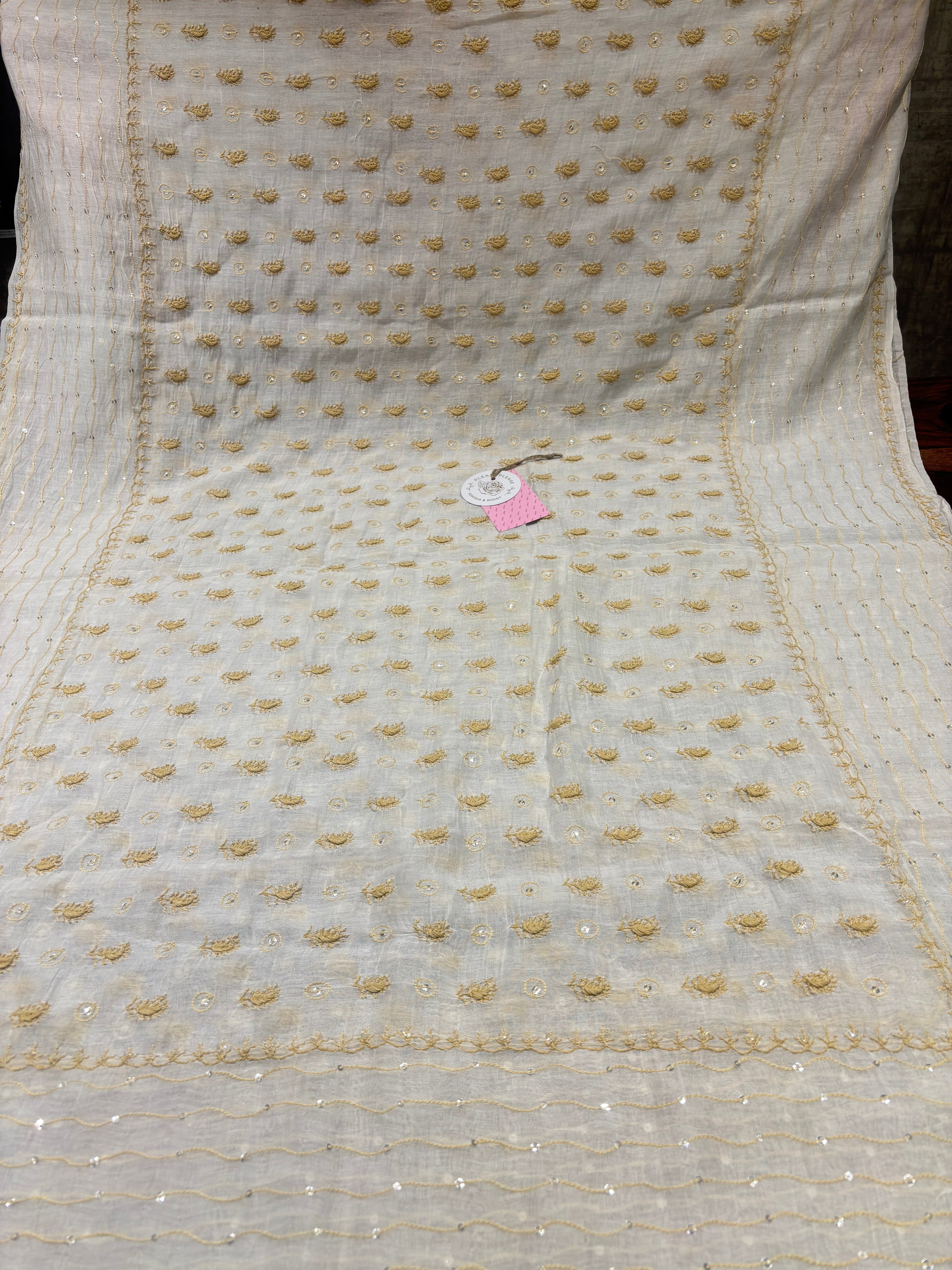 Dyeable Chanderi Mul Chikankari Anarkali & Dupatta Set