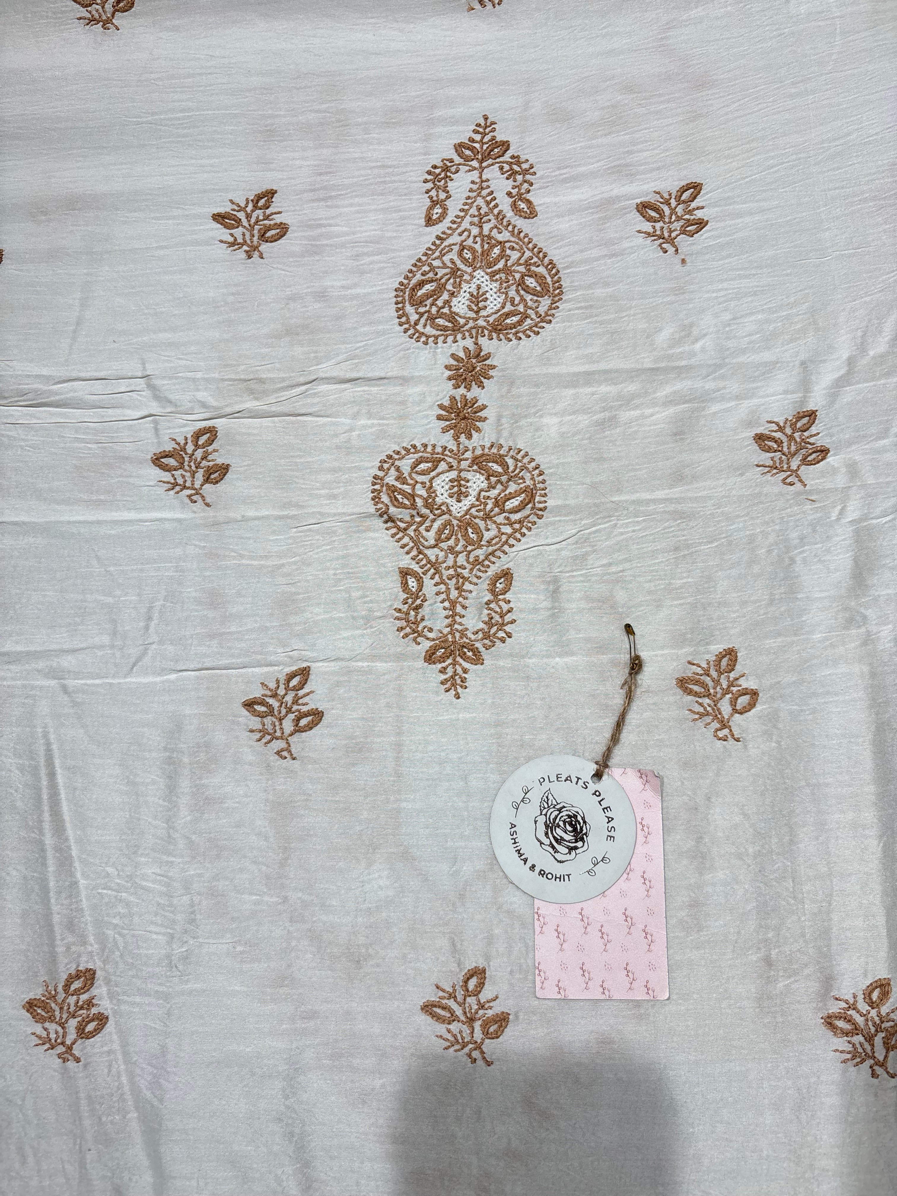 Dyeable Chanderi Silk Chikankari Men’s Kurta