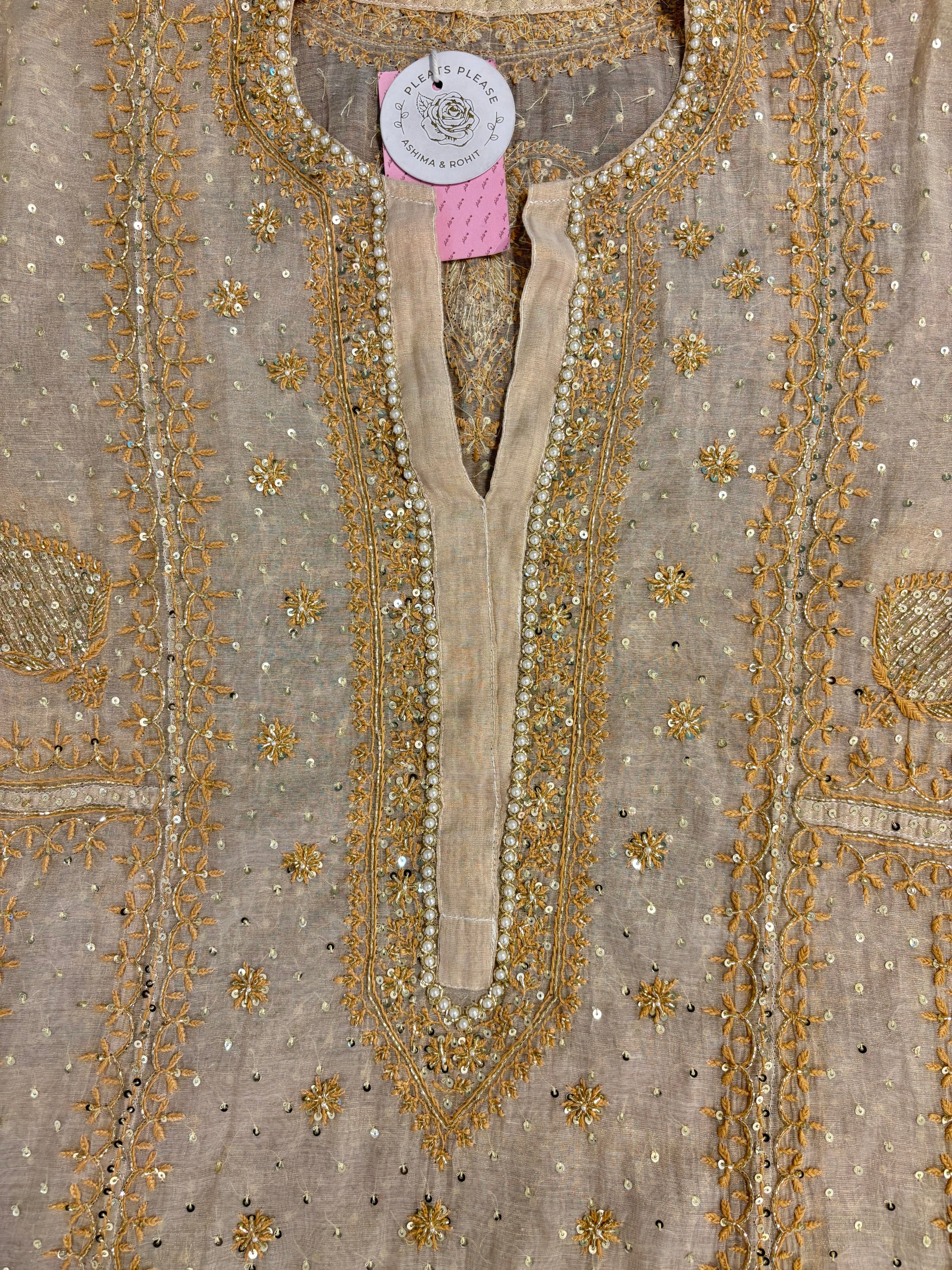 Dyeable Pure Tissue Chikankari Kurta & Dupatta