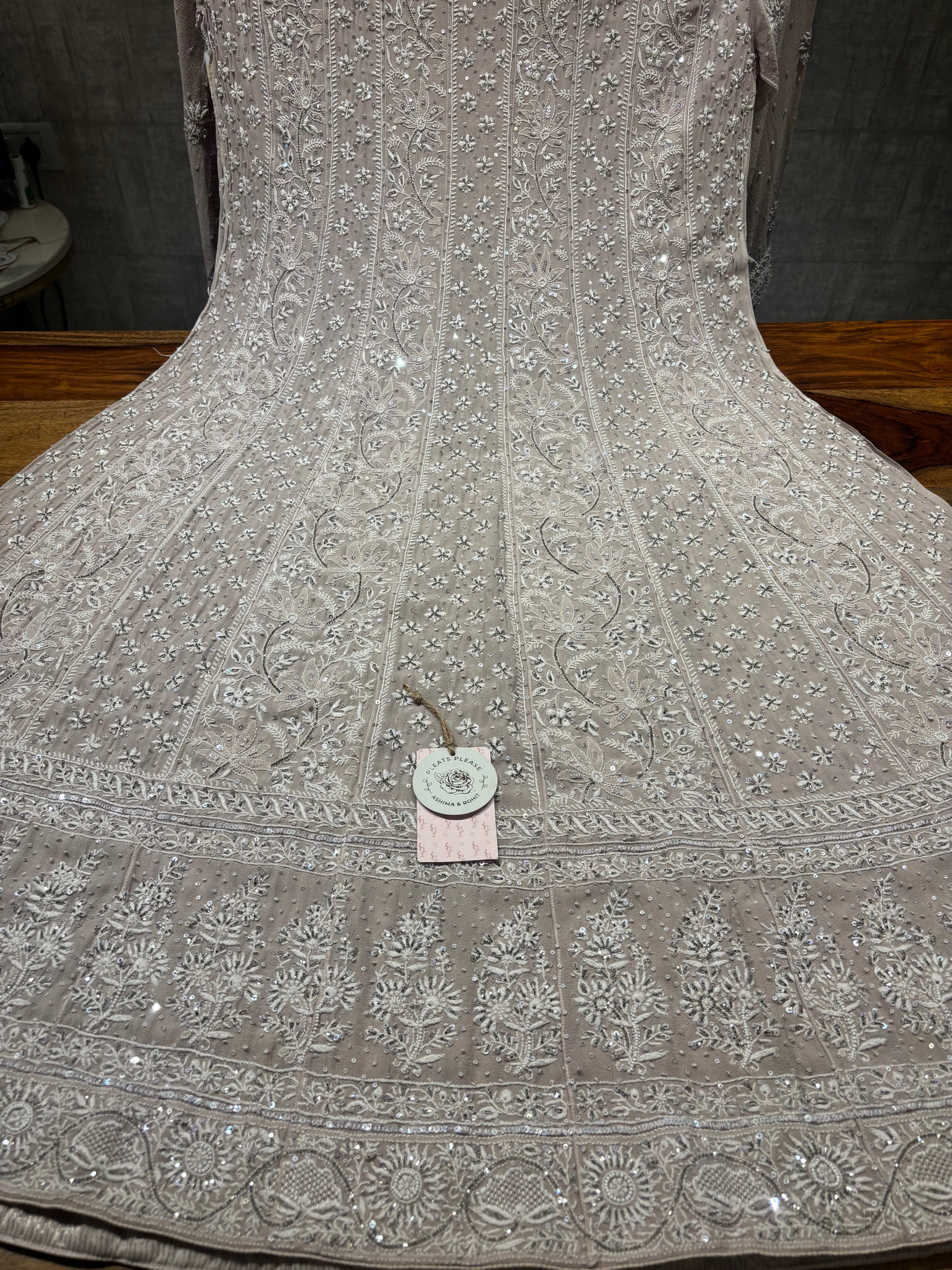 Coffee Mocha Pure And Premium Georgette Anarkali And Dupatta Set