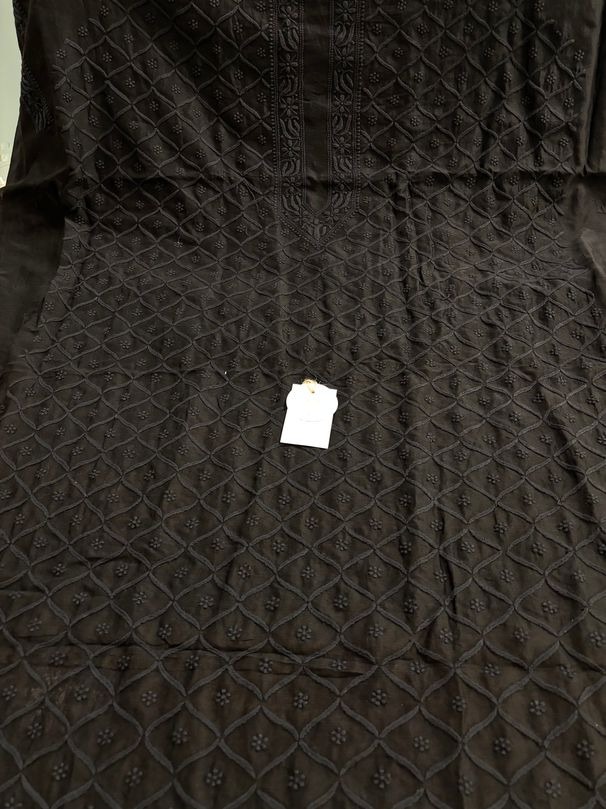 Black Chanderi Men’s Chikankari Kurta