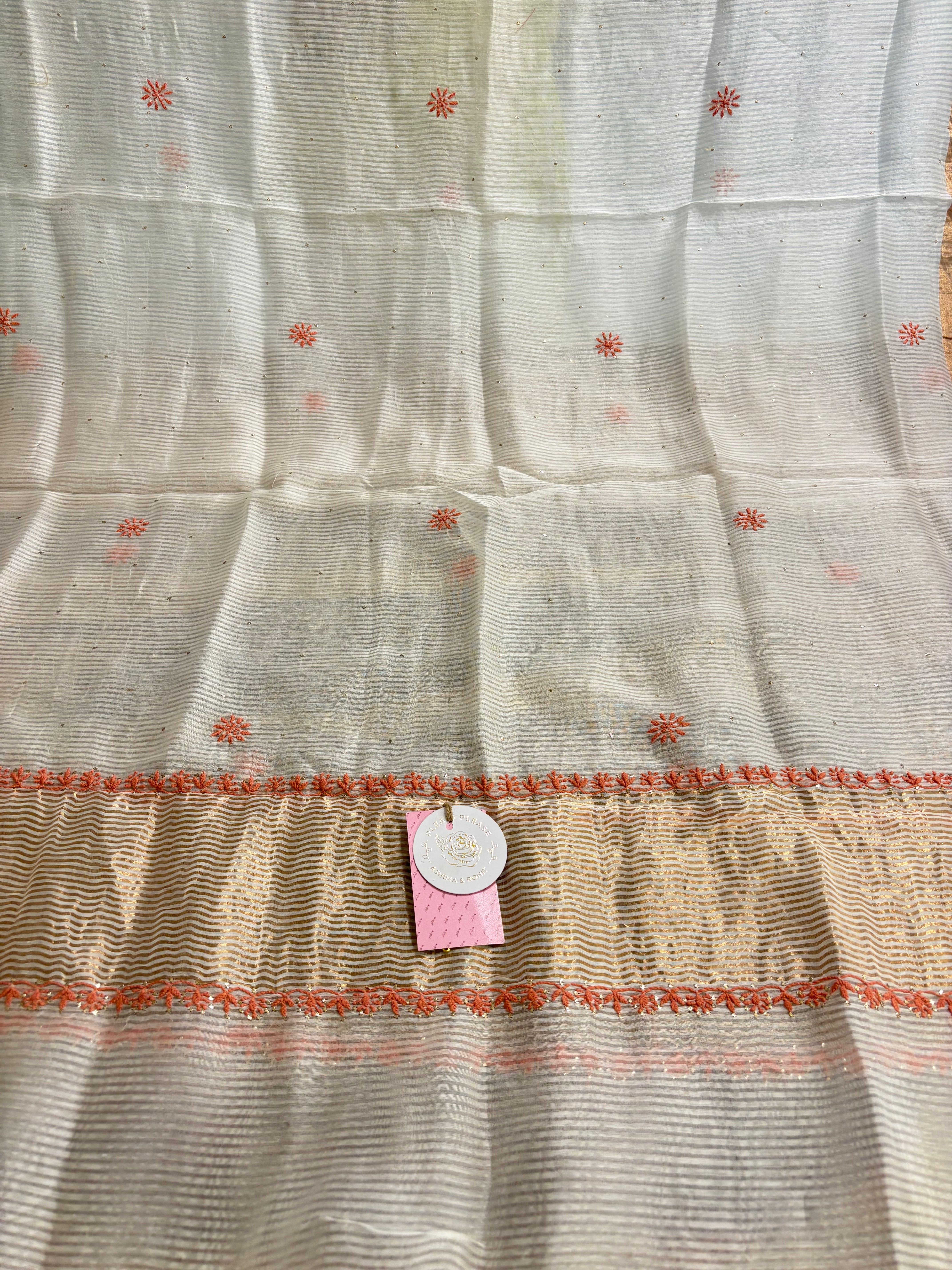 Dyeable Chanderi Chikankari Mukaish Anarkali & Dupatta Set