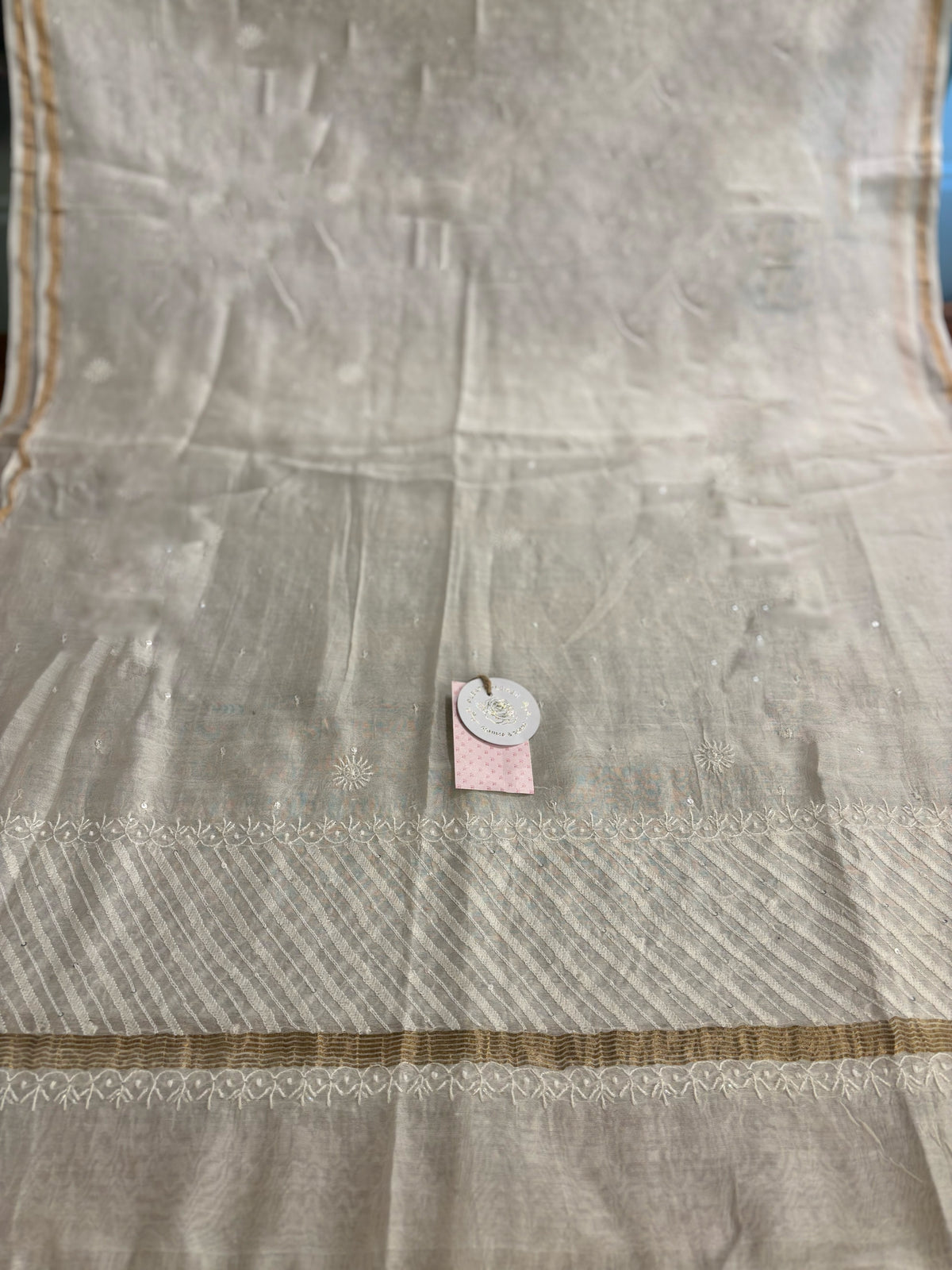 Dyeable Chanderi Silk Chikankari Anarkali & Dupatta