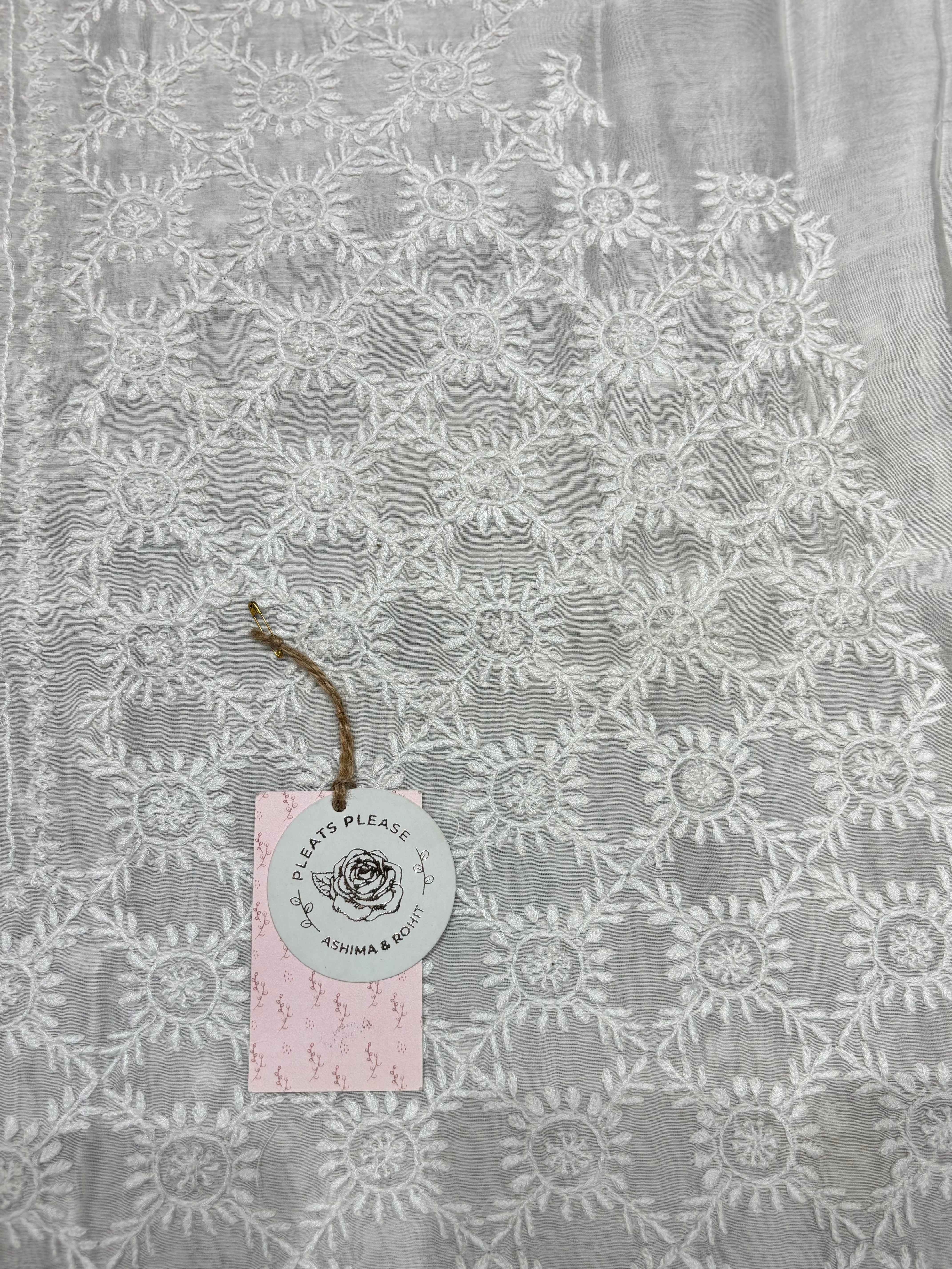 Dyeable Chanderi Silk Chikankari Men’s kurta - Pleats PleaseChikankari