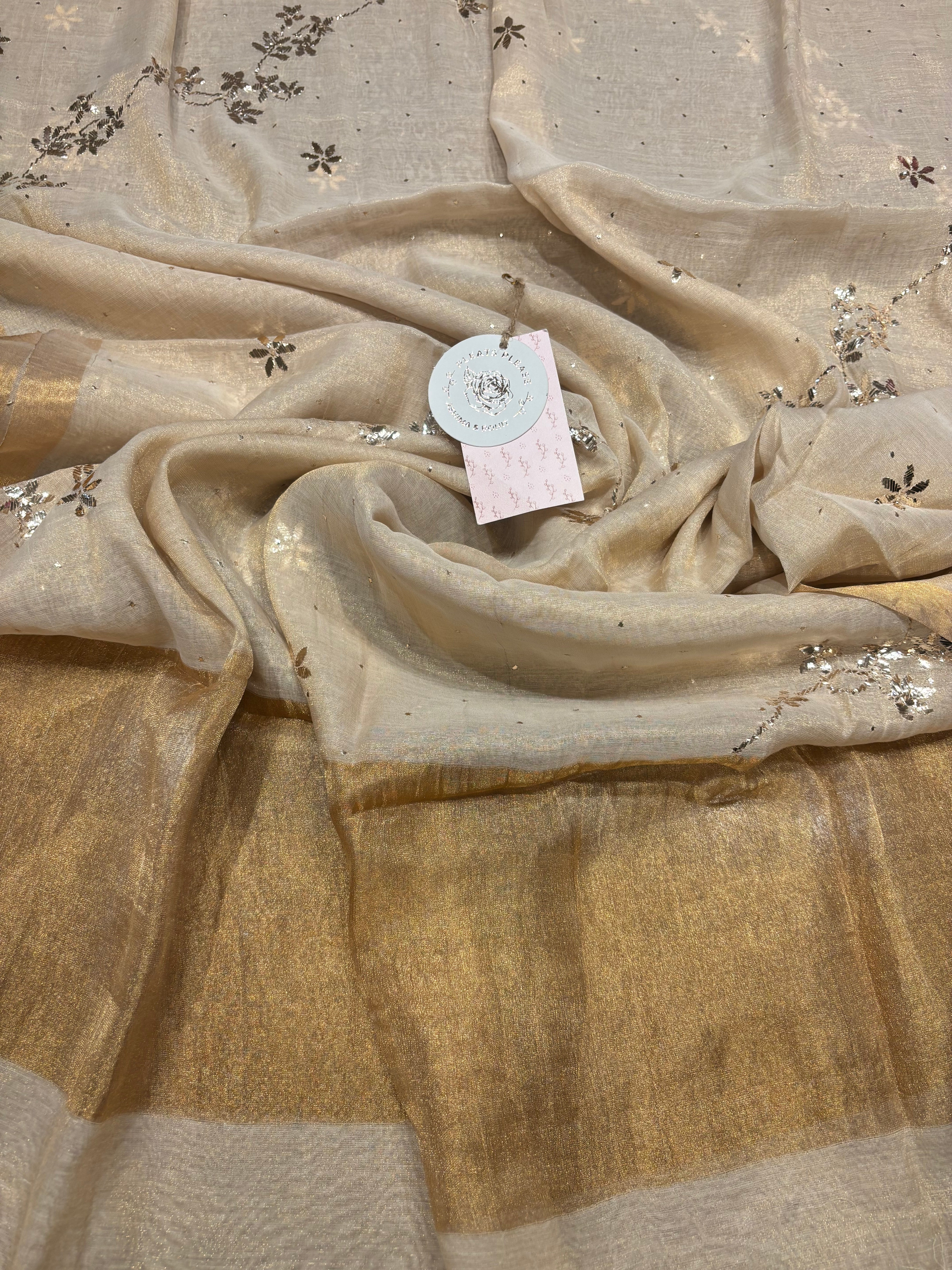 Gold Pure And Premium Tissue Mukaish Dupatta
