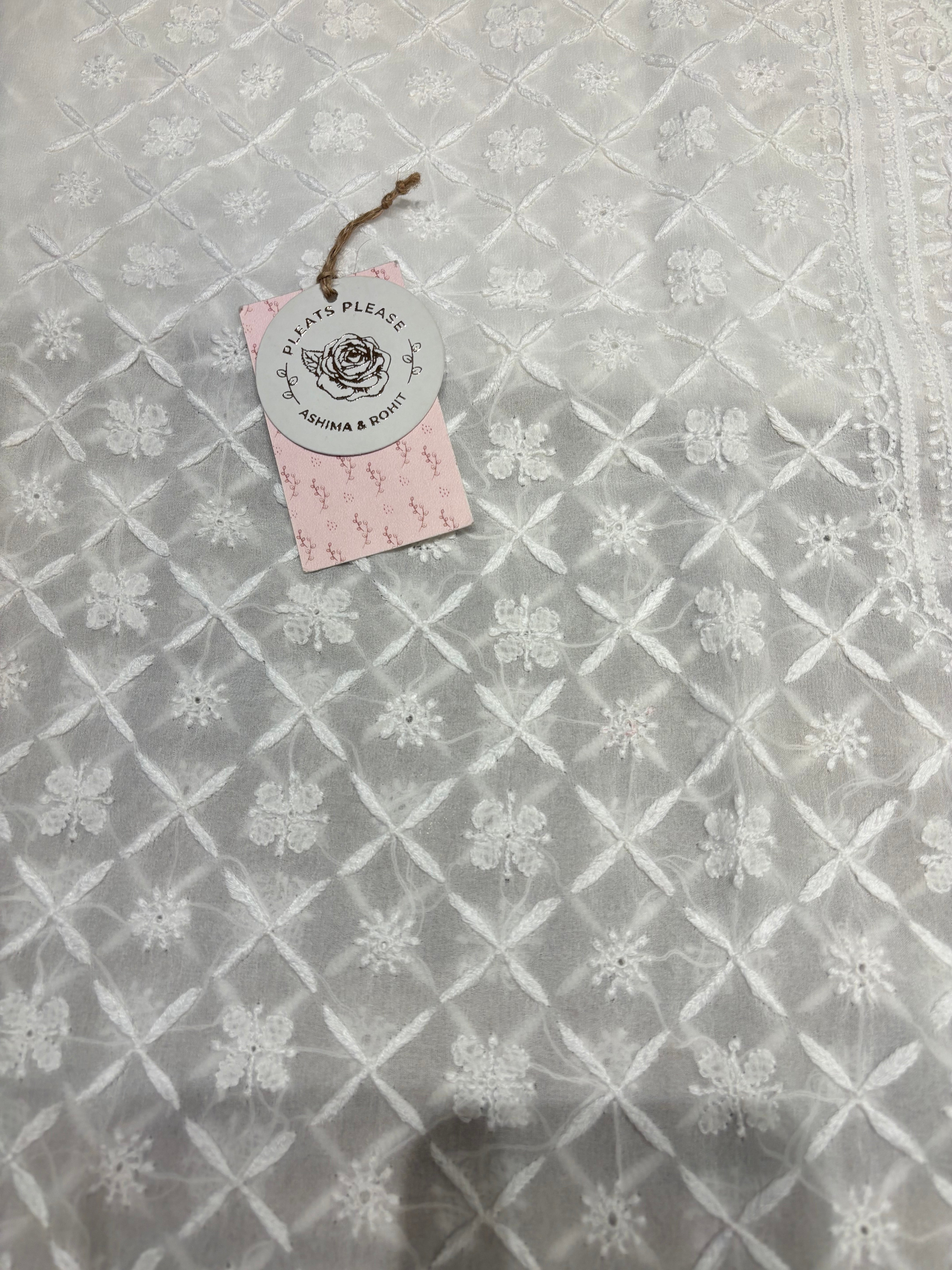 Dyeable Pure And Premium Georgette Chikankari Men’s Kurta