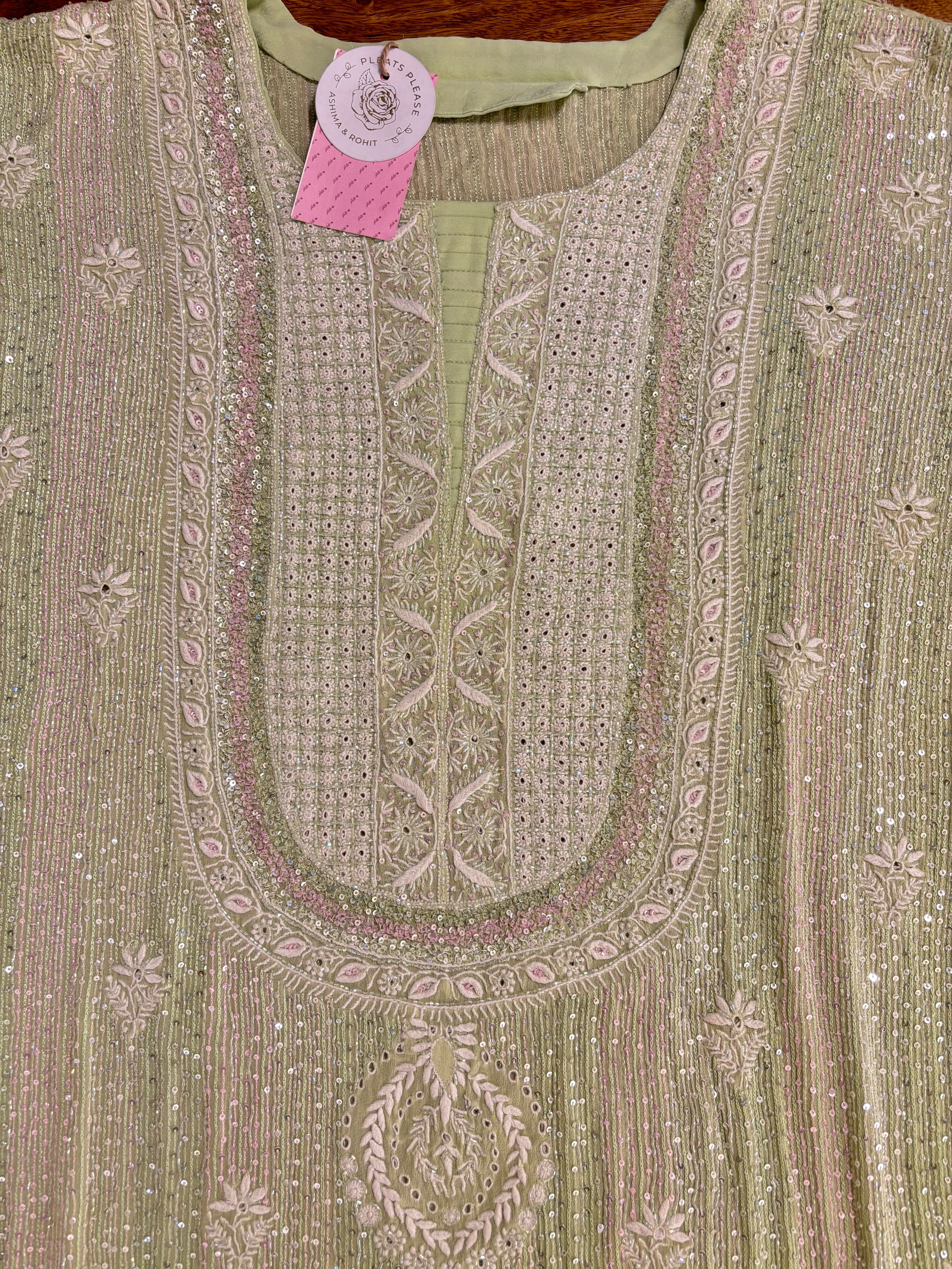 Pistachio Green Pure & Premium Chikankari Kurta & Dupatta