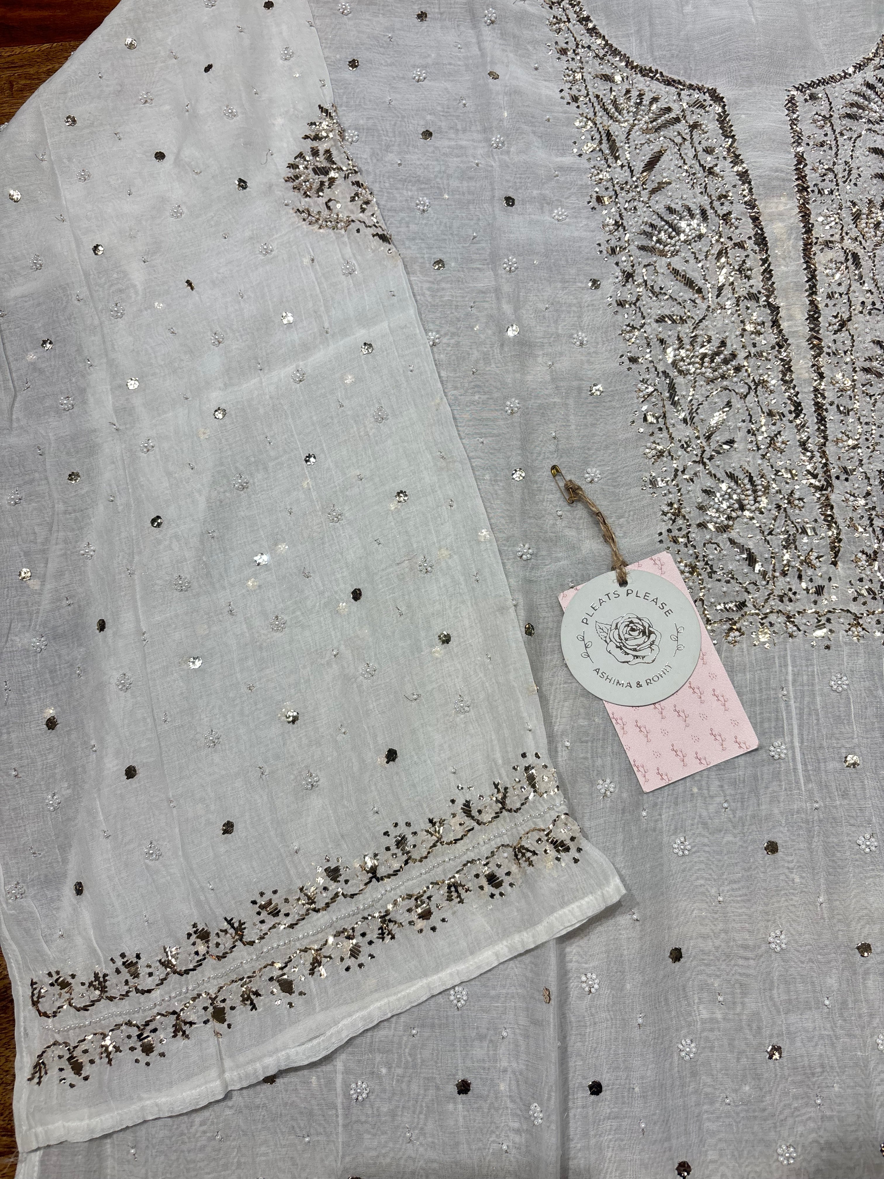 Dyeable Chanderi Mul Mukaish Kurta & Dupatta Set
