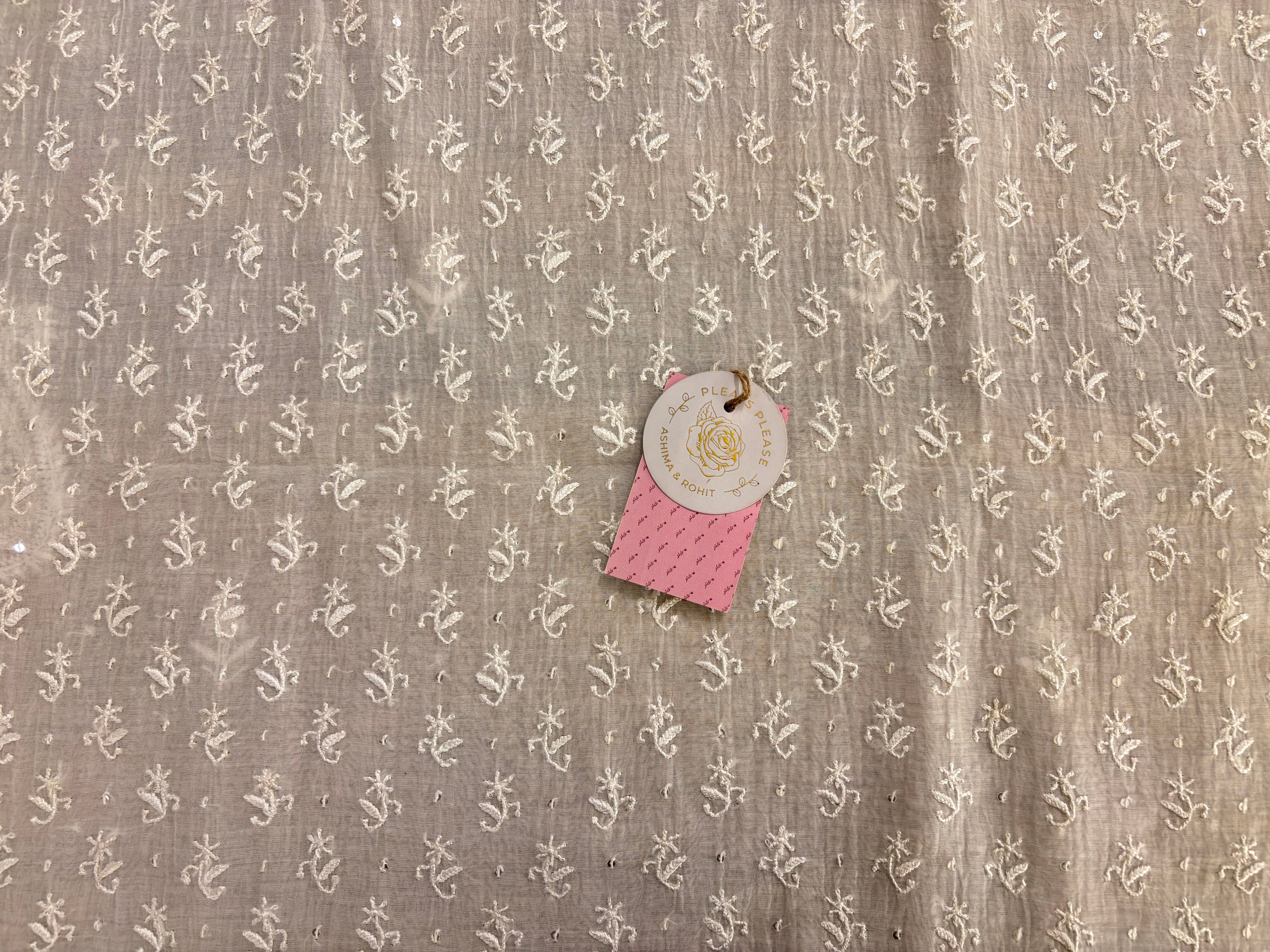 Dyeable Chanderi Parsi Gara Chikankari Kurta & Dupatta