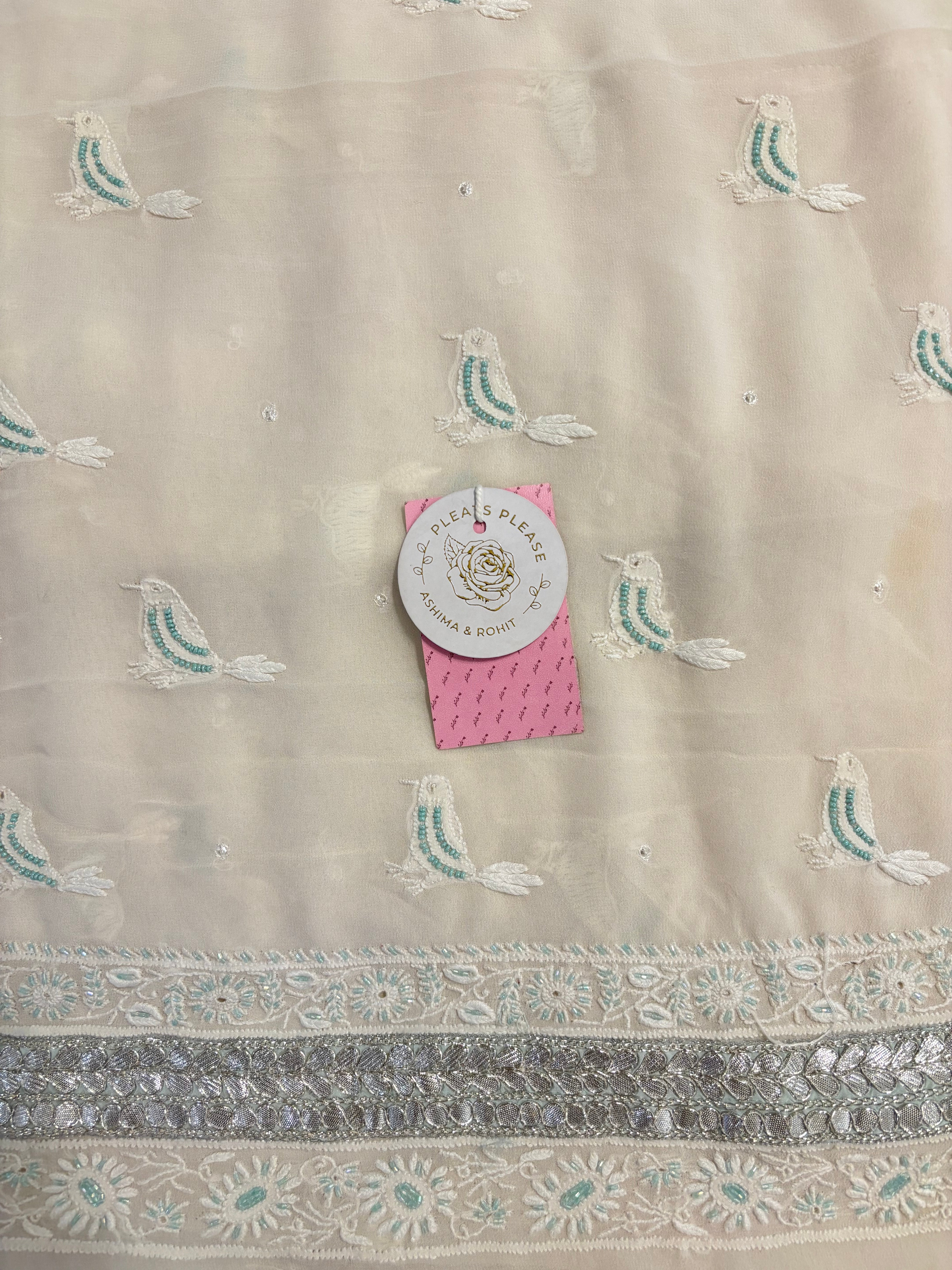 Dyeable Pure & Premium Georgette Gota Patti Chikankari Kurta & Dupatta