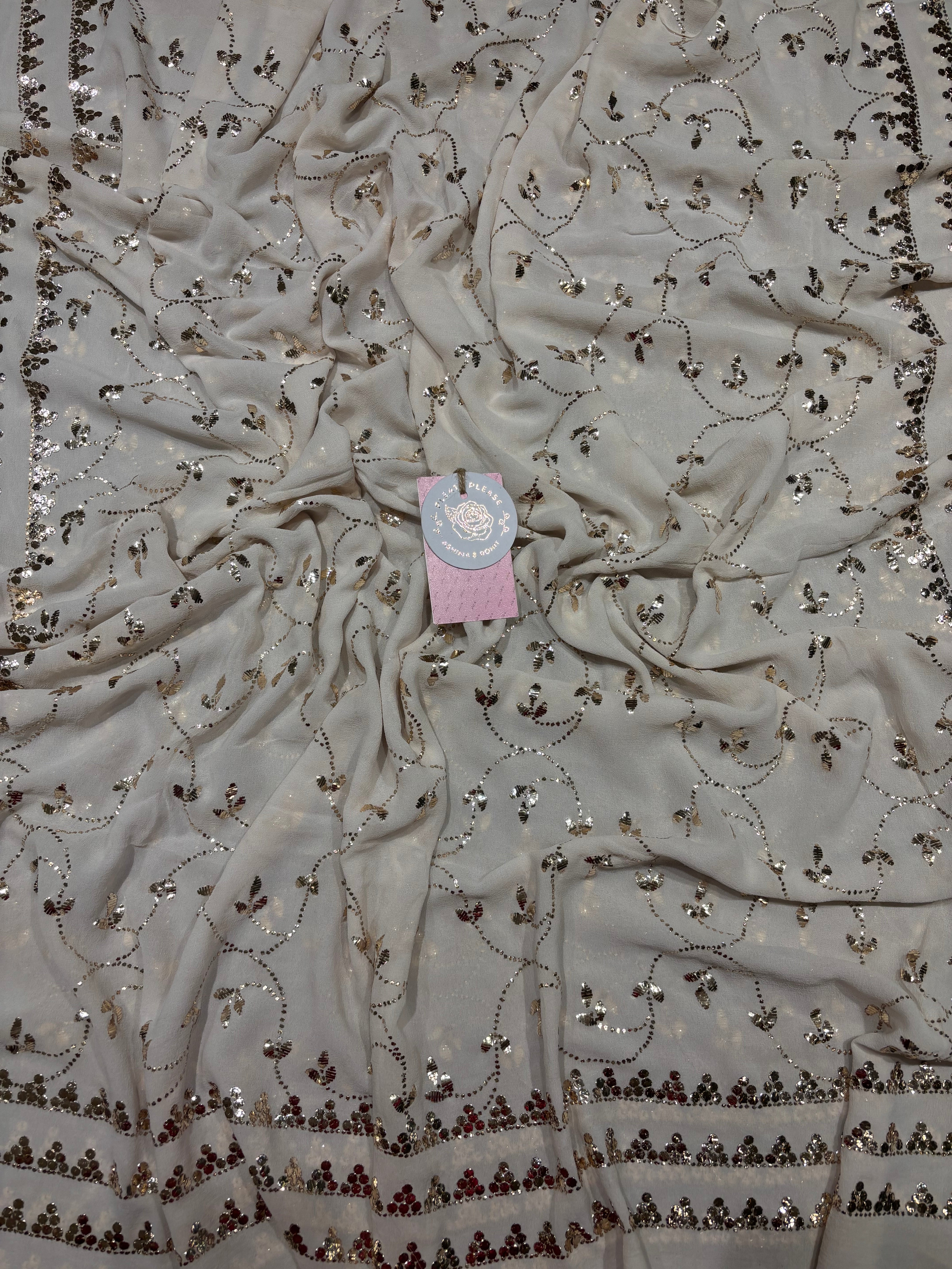 Dyeable Pure & Premium Georgette Mukaish Dupatta