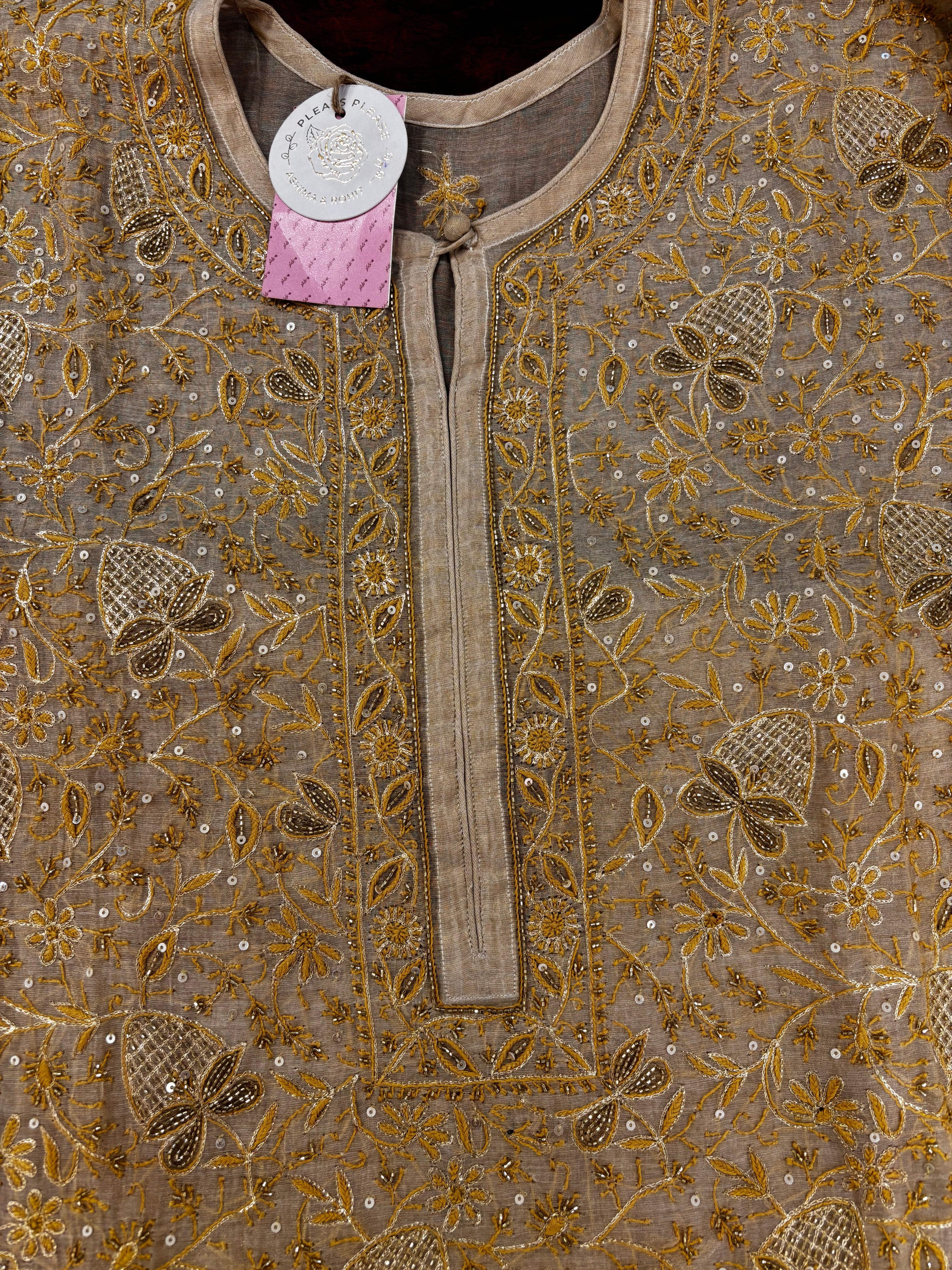 Dyeable Pure & Premium Tissue Heavy Jaal Chikankari Kurta & Dupatta