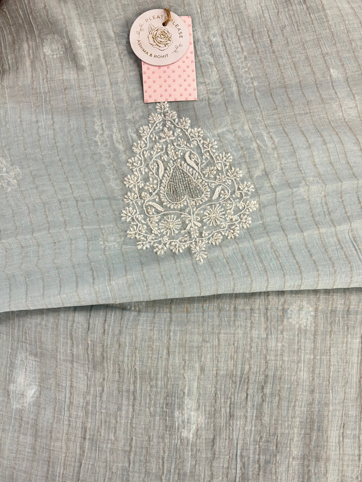 Sky Blue Chanderi Mul Chikankari Men’s Kurta