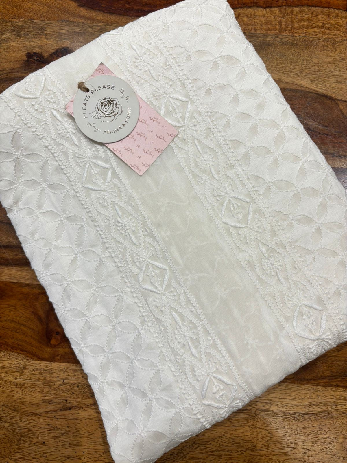 Dyeable Pure & Premium Georgette Chikankari Men’s Sherwani Fabric