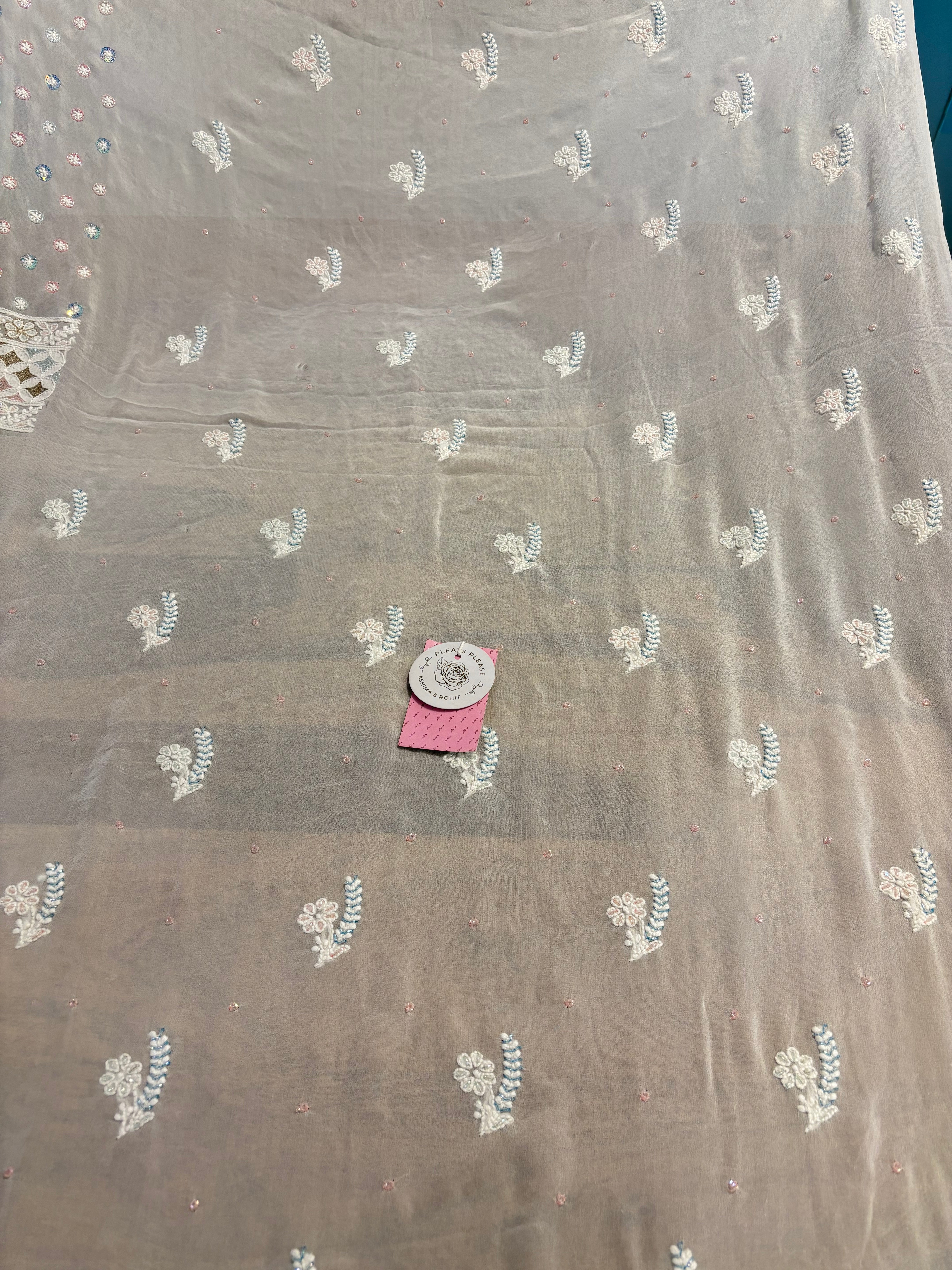 Dyeable Pure & Premium Georgette Chikankari Kurta & Dupatta