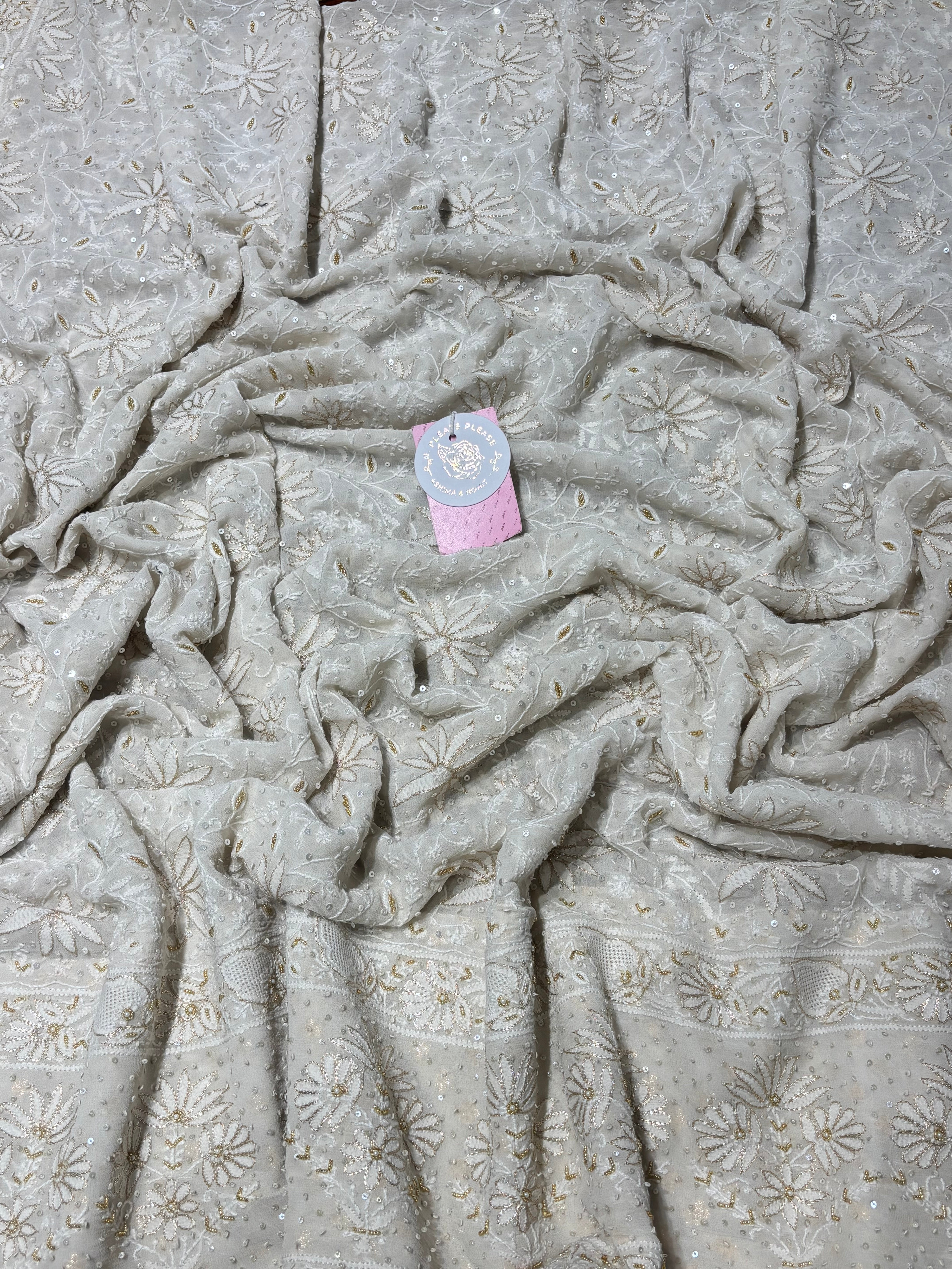 Dyeable Pure & Premium Georgette Chikankari Dupatta