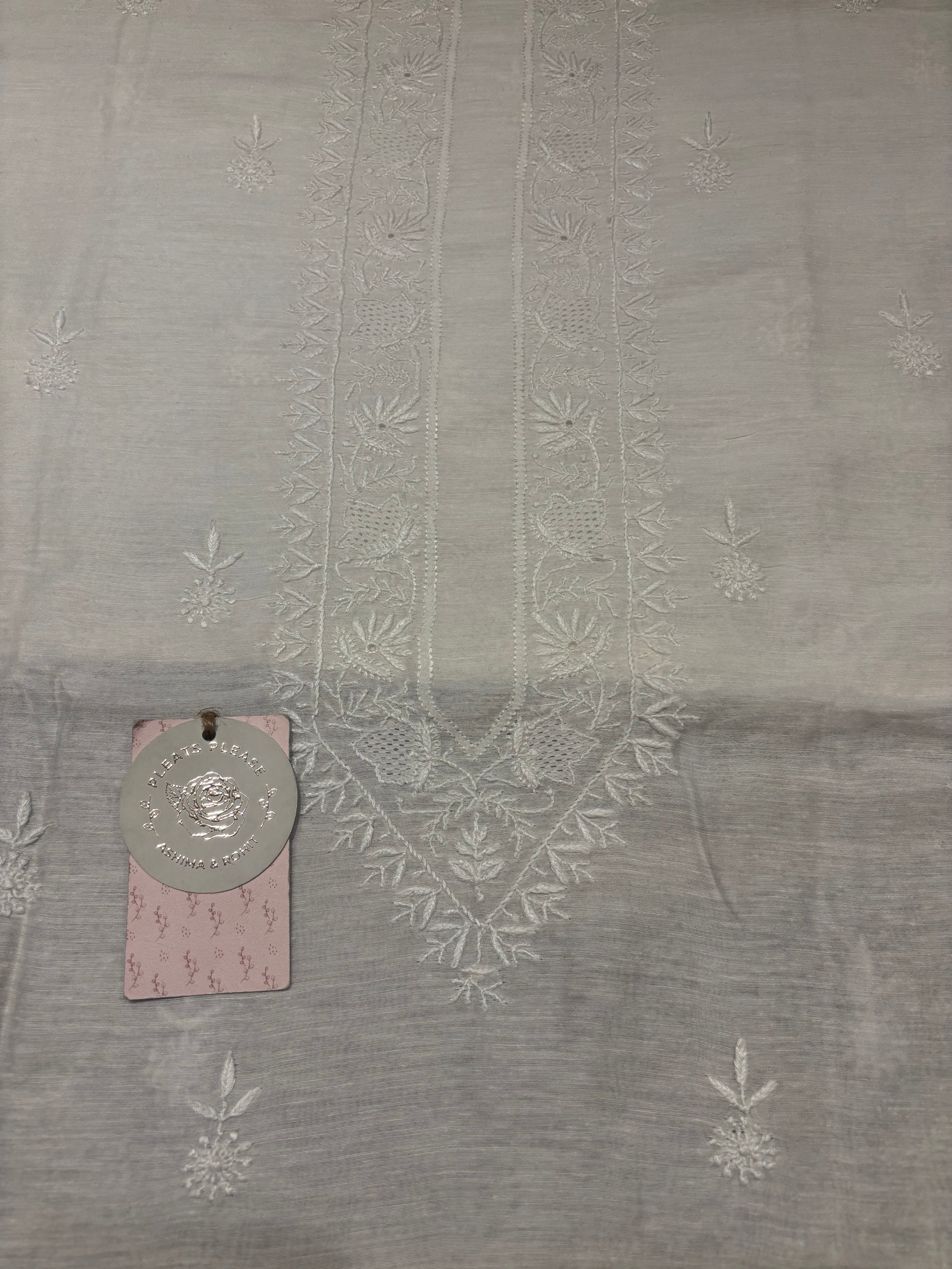 Dyeable Linen Chikankari Men’s Kurta Fabric