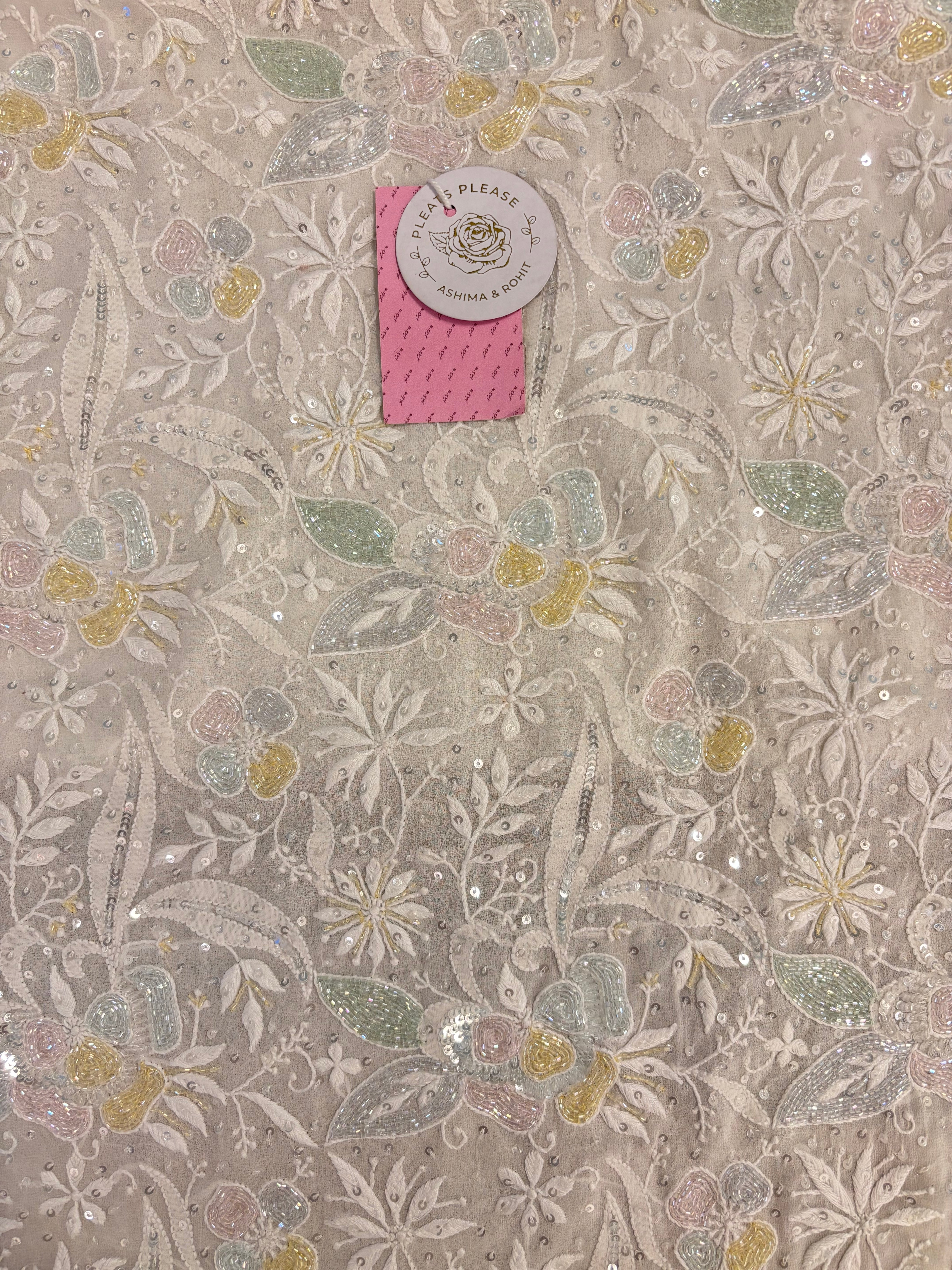 Dyeable Pure & Premium Georgette Chikankari Kurta & Dupatta