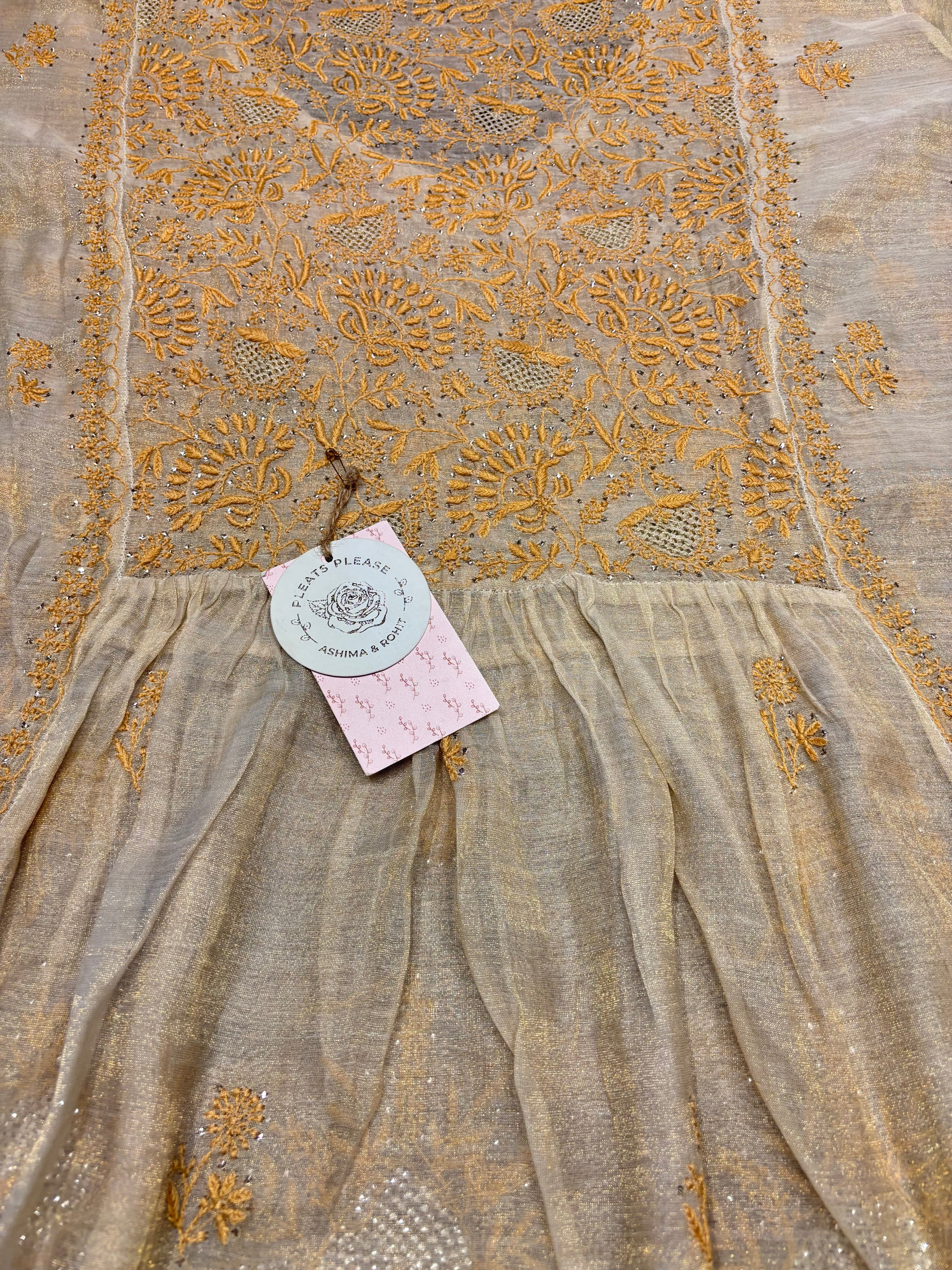 Dyeable Pure And Premium Tissue Angrakha Kurta And Dupatta Set