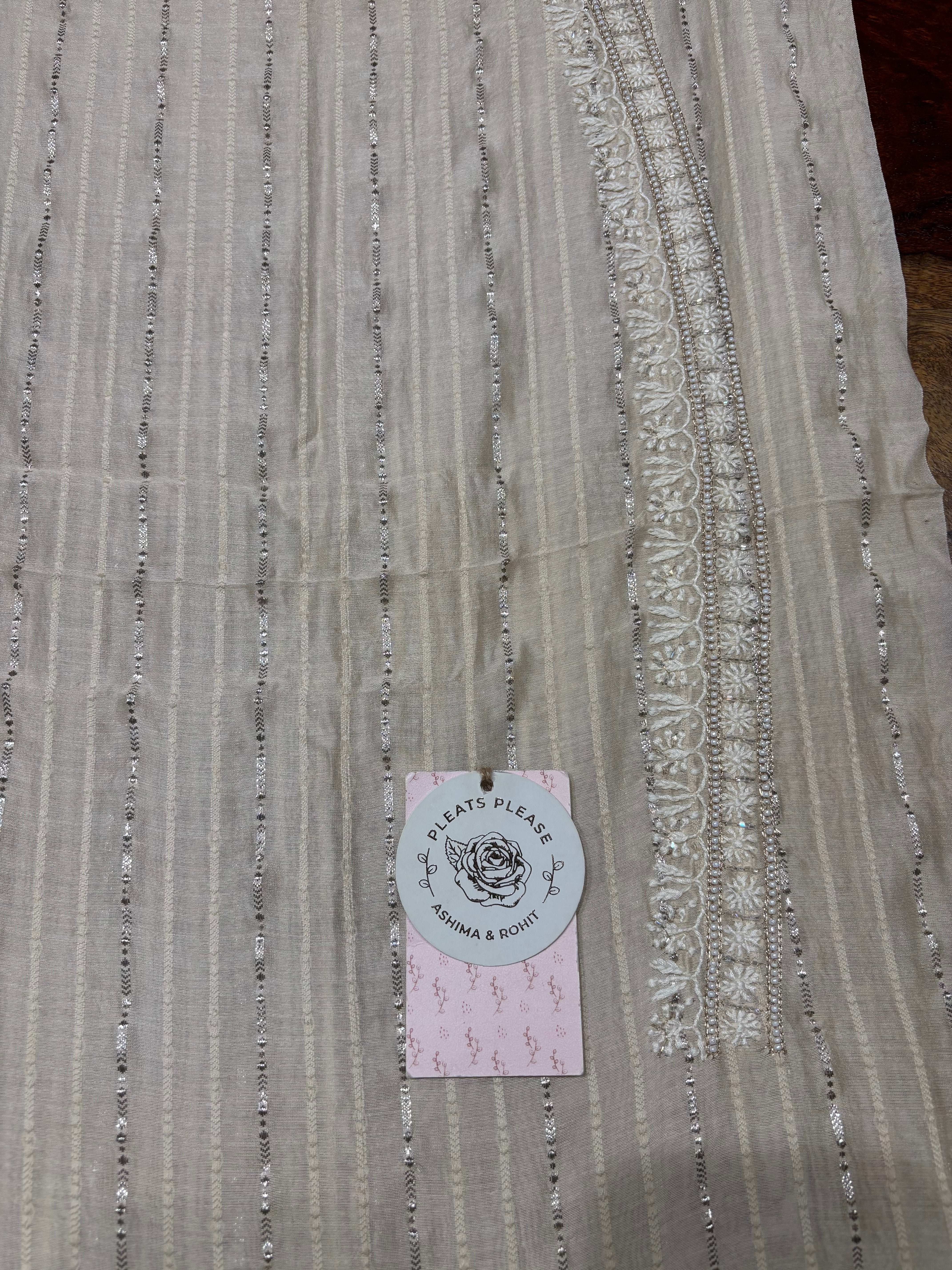 Coffee Cream Chanderi Silk Chikankari Men’s Kurta