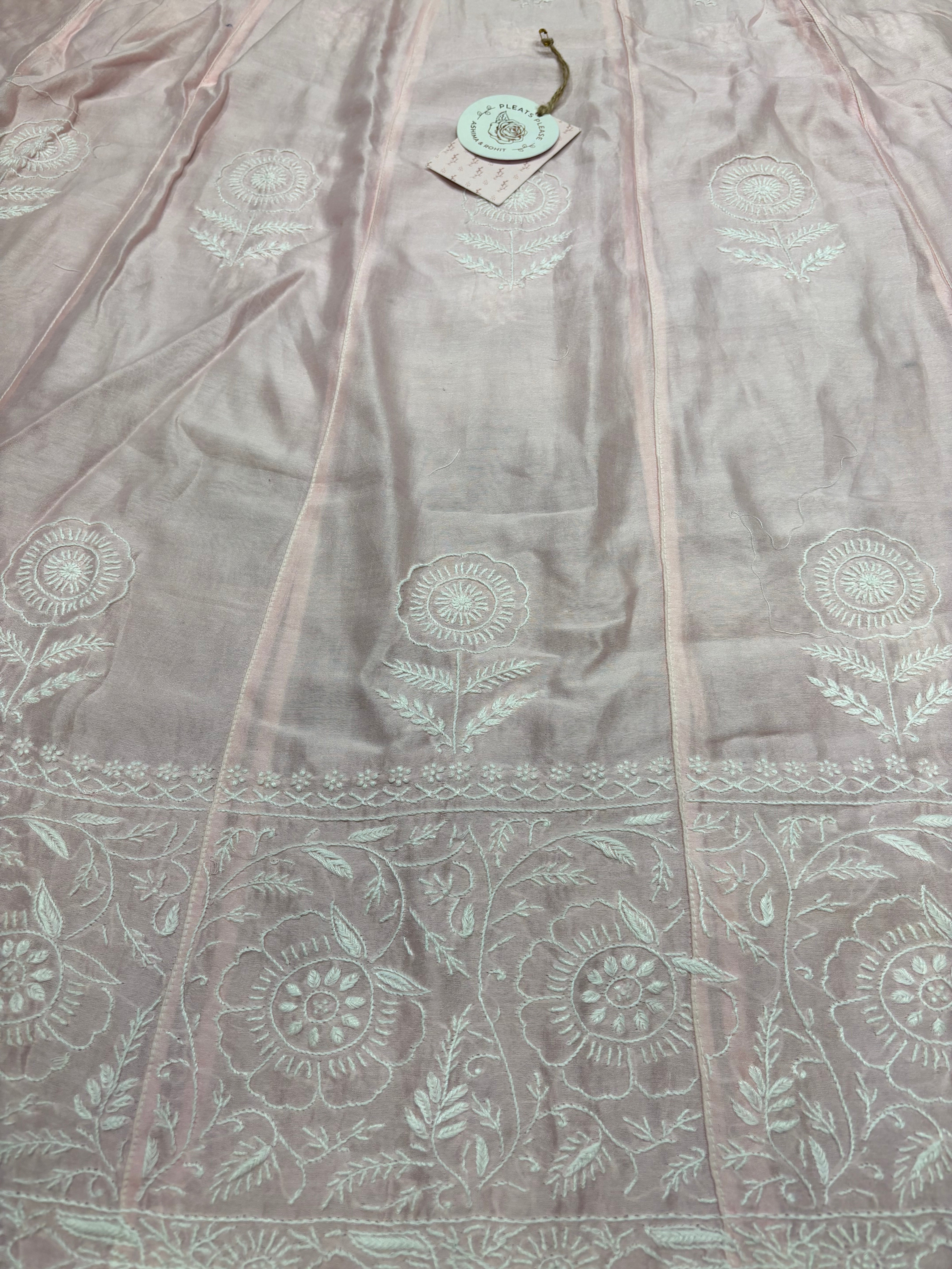 Blush Pink Chanderi Silk Anarkali