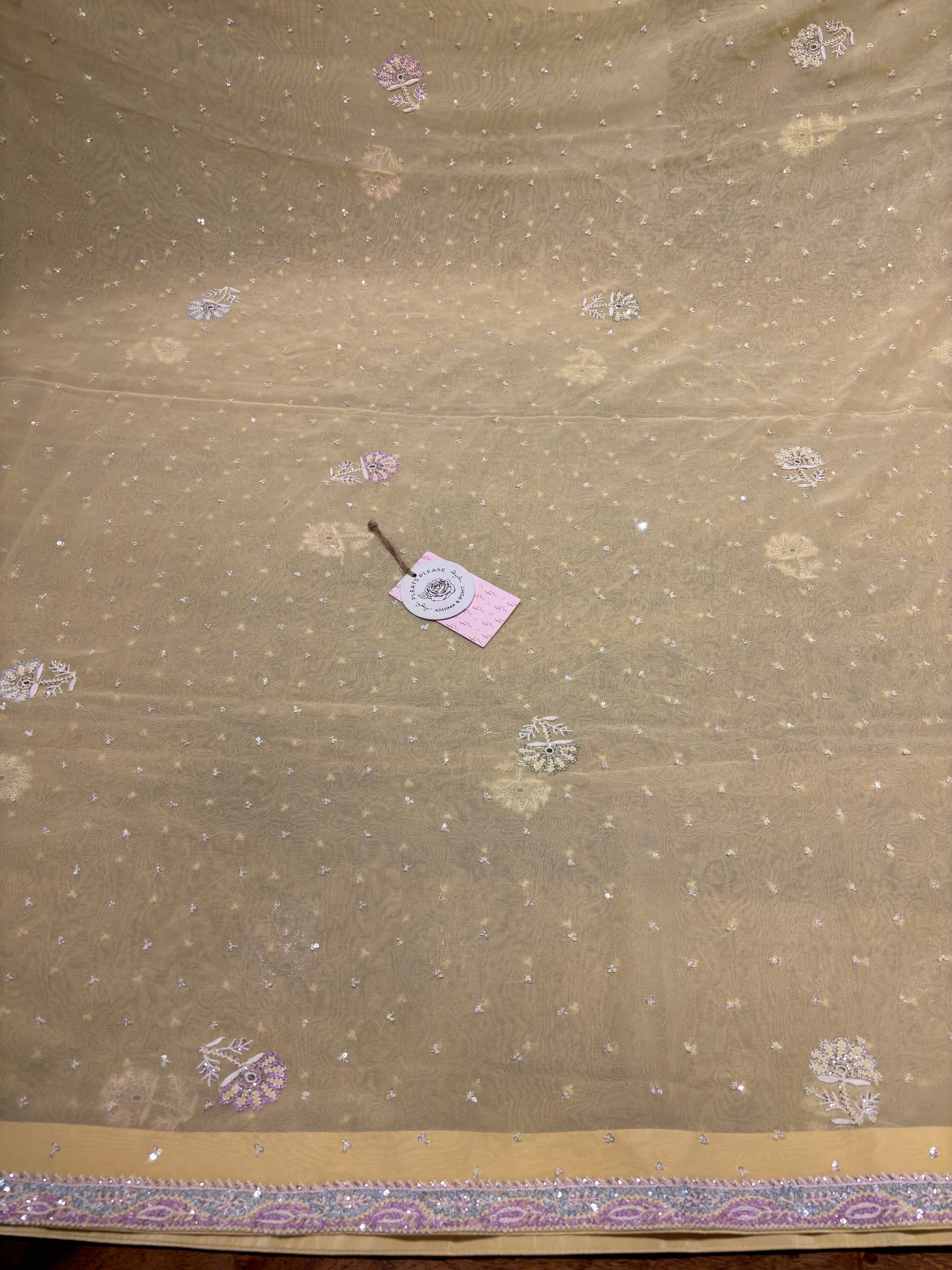 Yellow Pure & Premium Georgette Chikankari Kurta & Dupatta Set