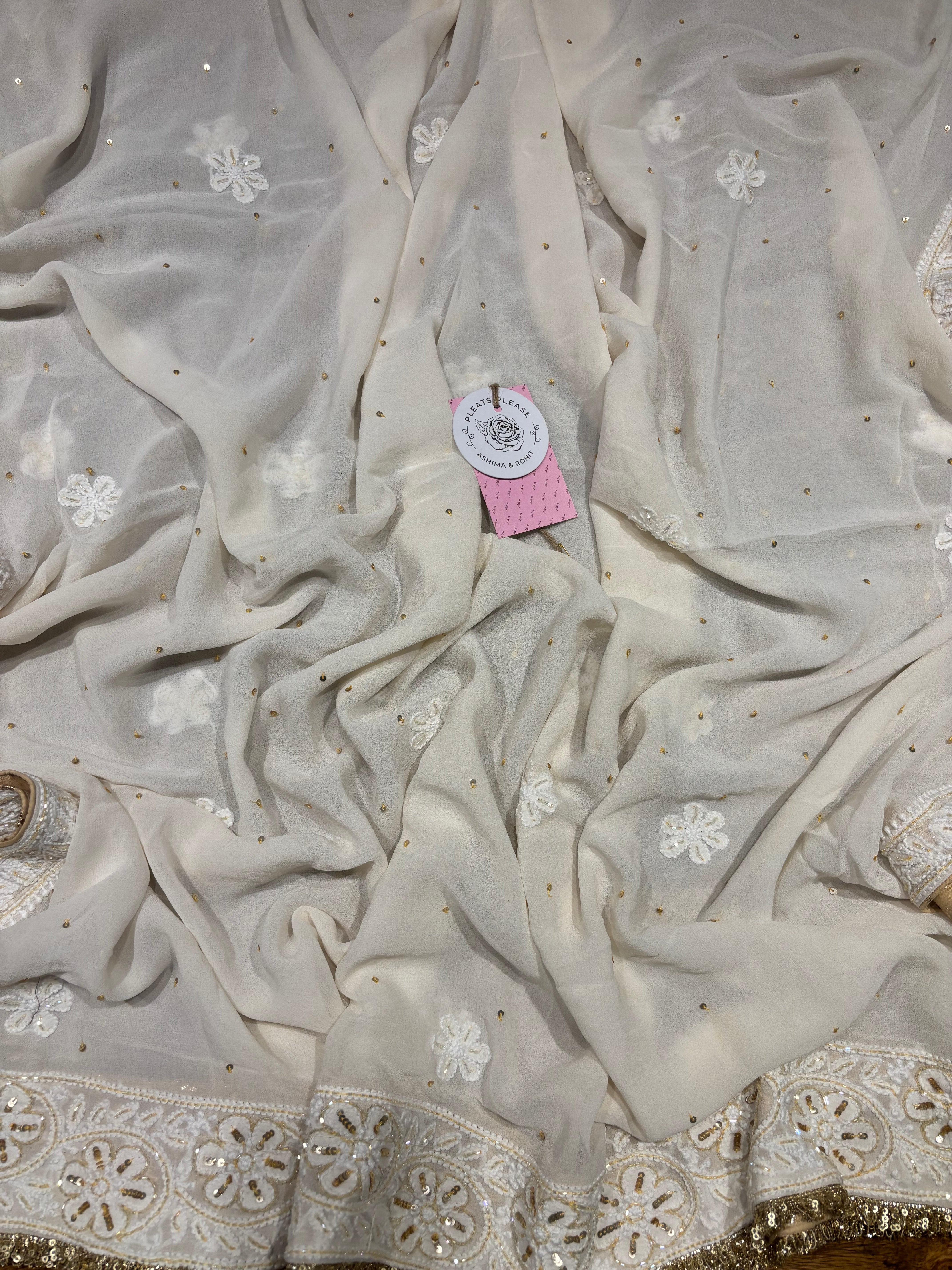 Dyeable Pure and Premium Georgette Chikankari Anarkali and Dupatta Set