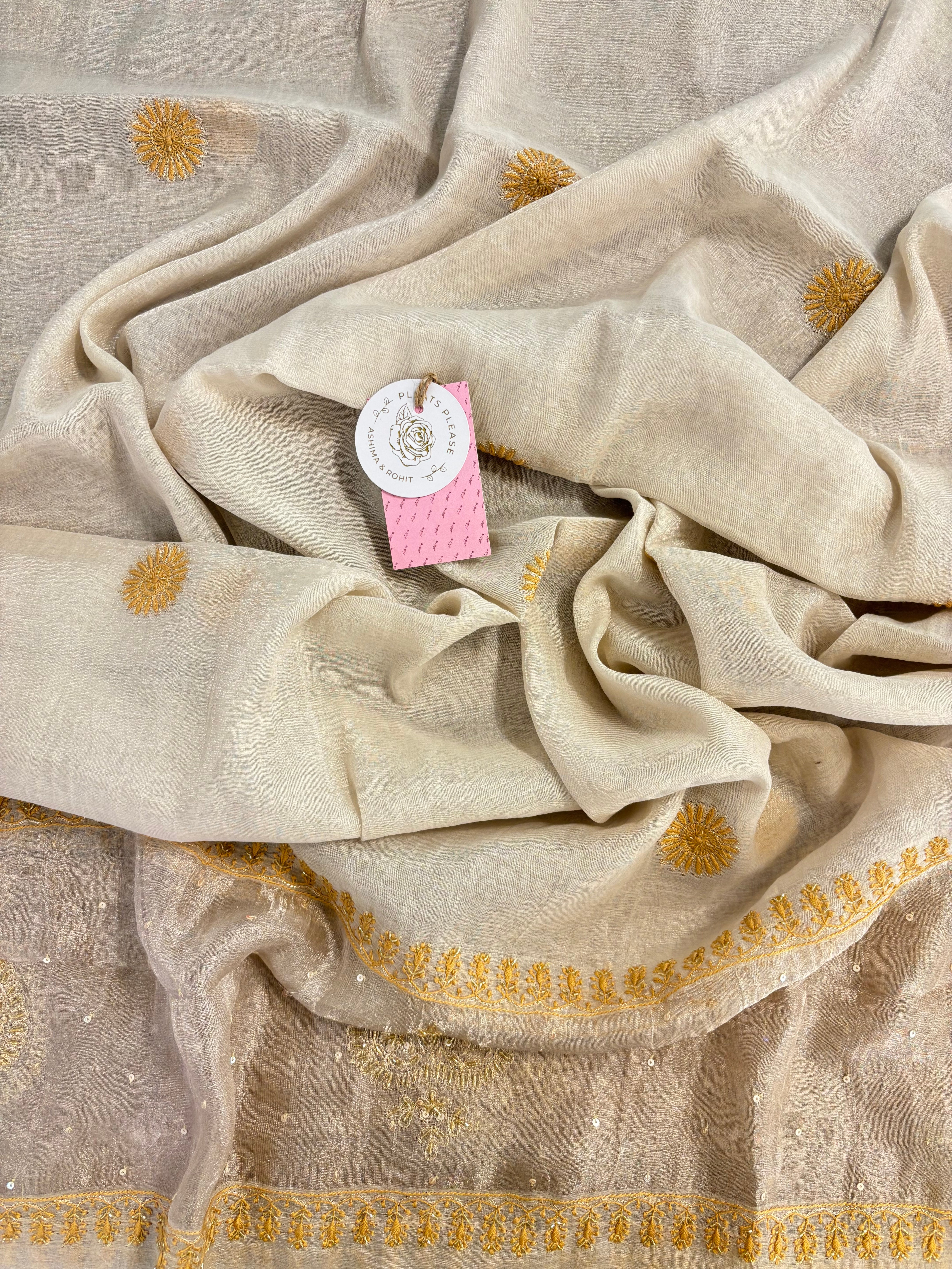 Dyeable Silver Tissue Bajirao Chikankari Anarkali & Dupatta Set