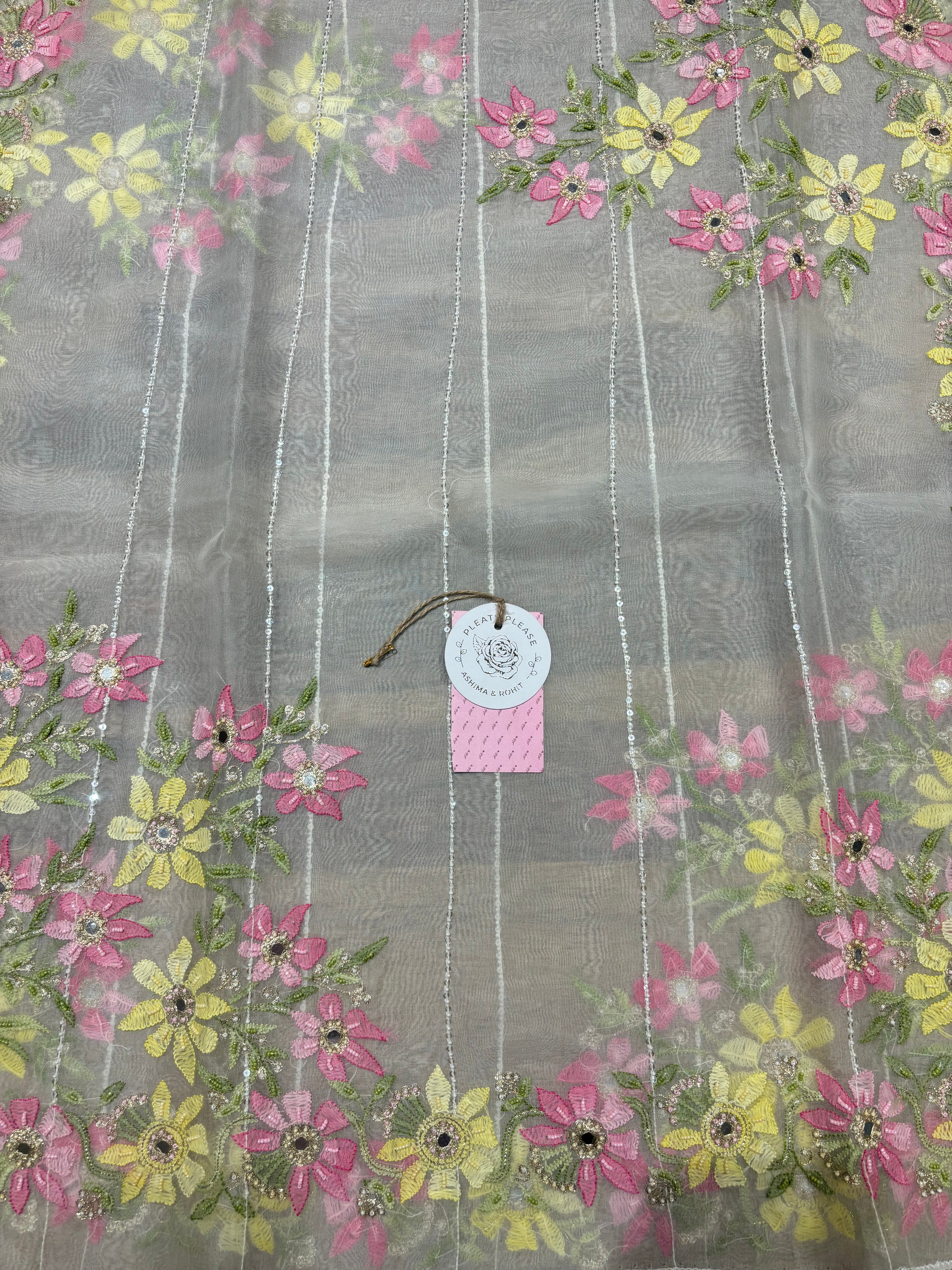 Dyeable Pure and Premium Organza Silk Chikankari Kurta and Dupatta Set