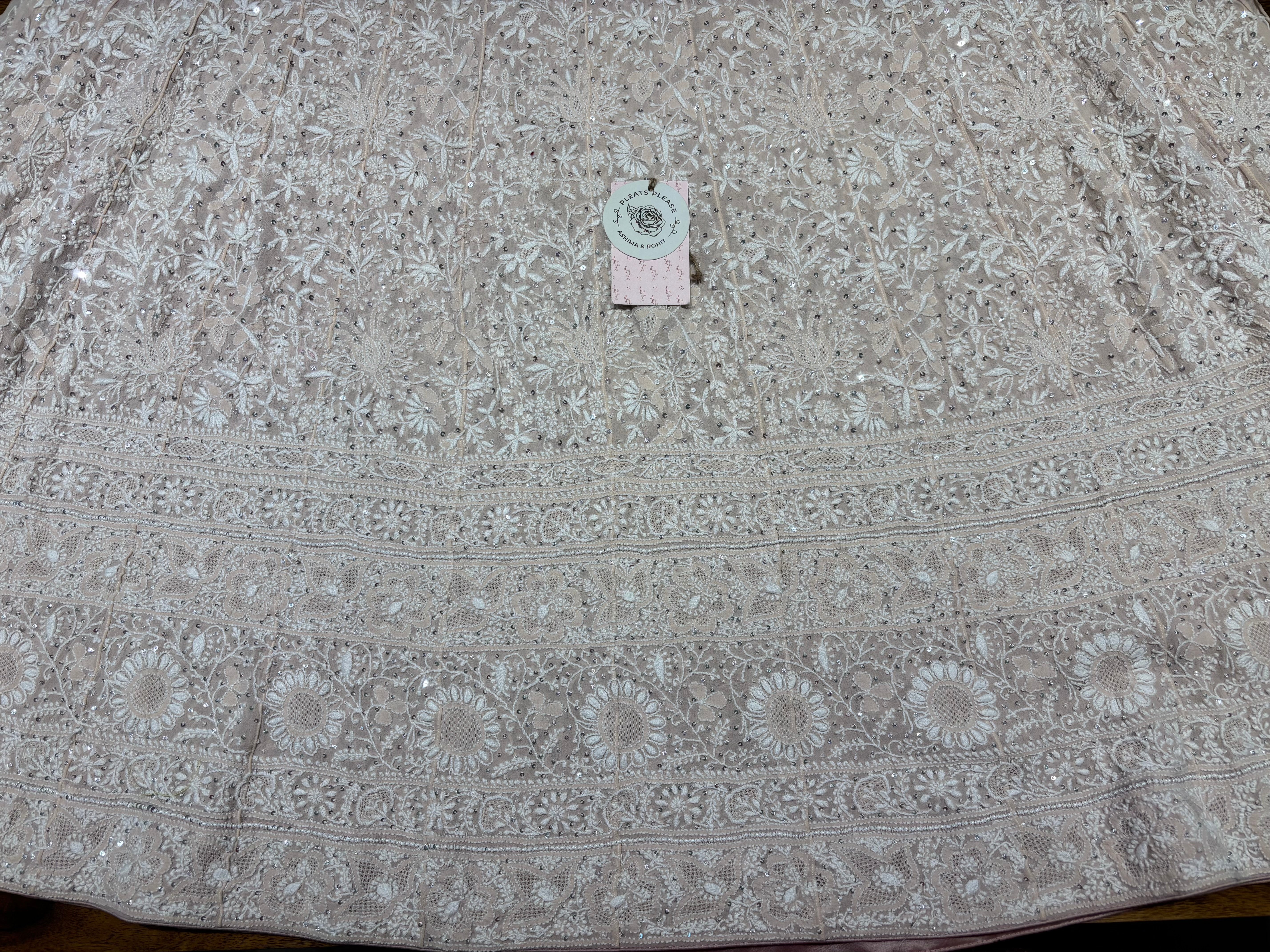 Apricot Pink Pure & Premium Georgette Anarkali & Dupatta Set