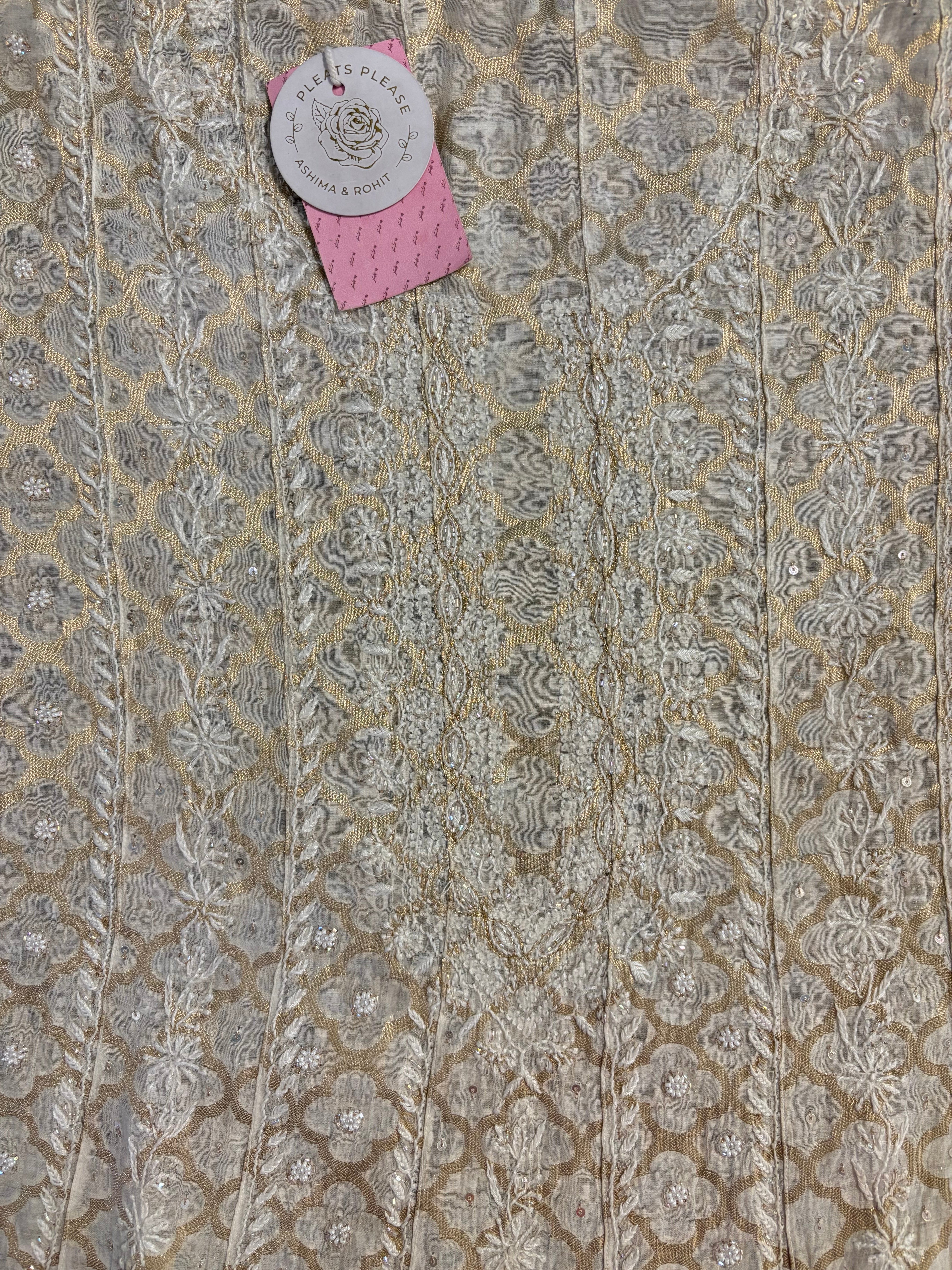 Dyeable Pure Chanderi Chikankari Co-Ord Set