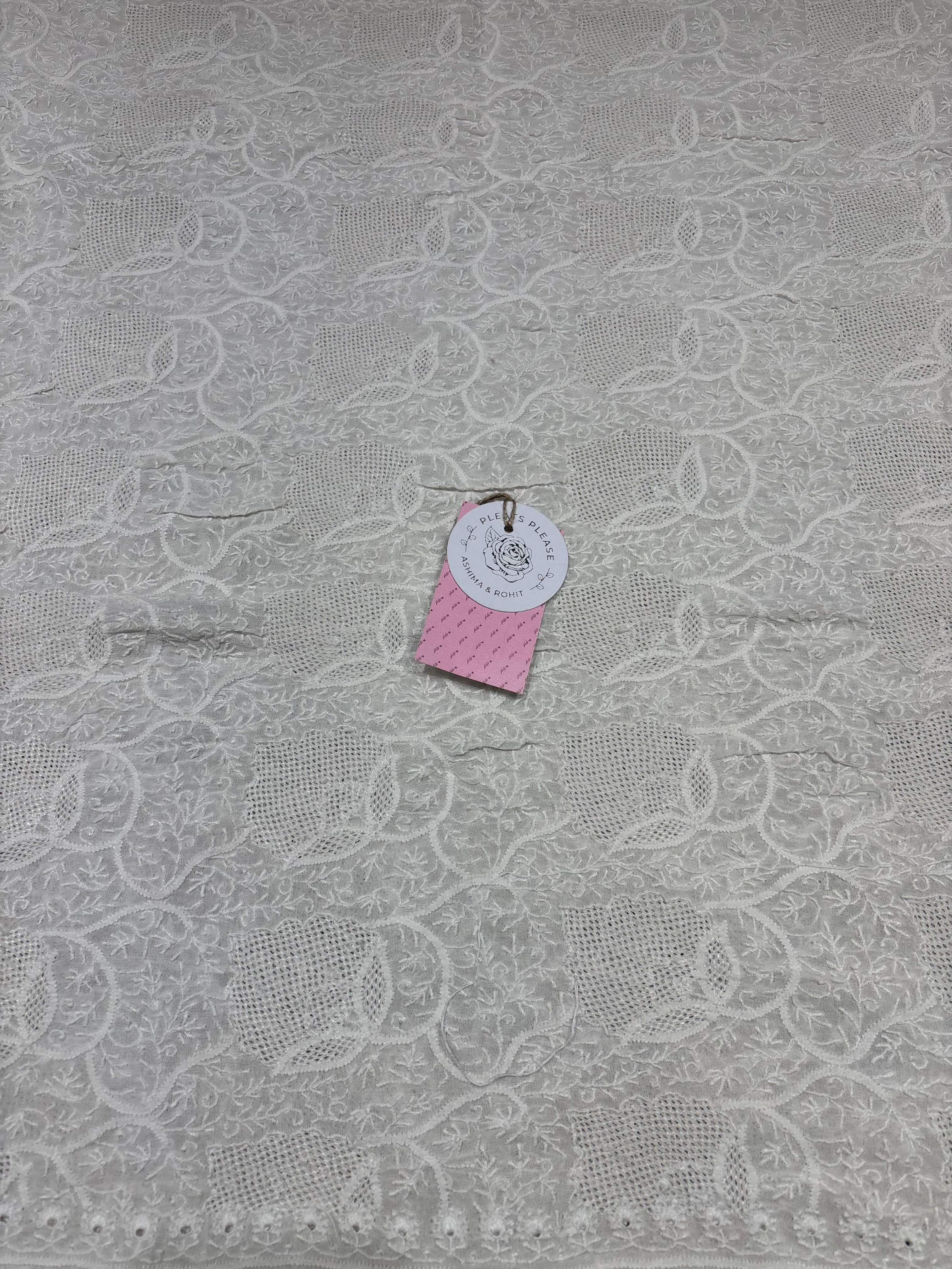 Dyeable Pure & Premium Georgette Chikankari Dupatta