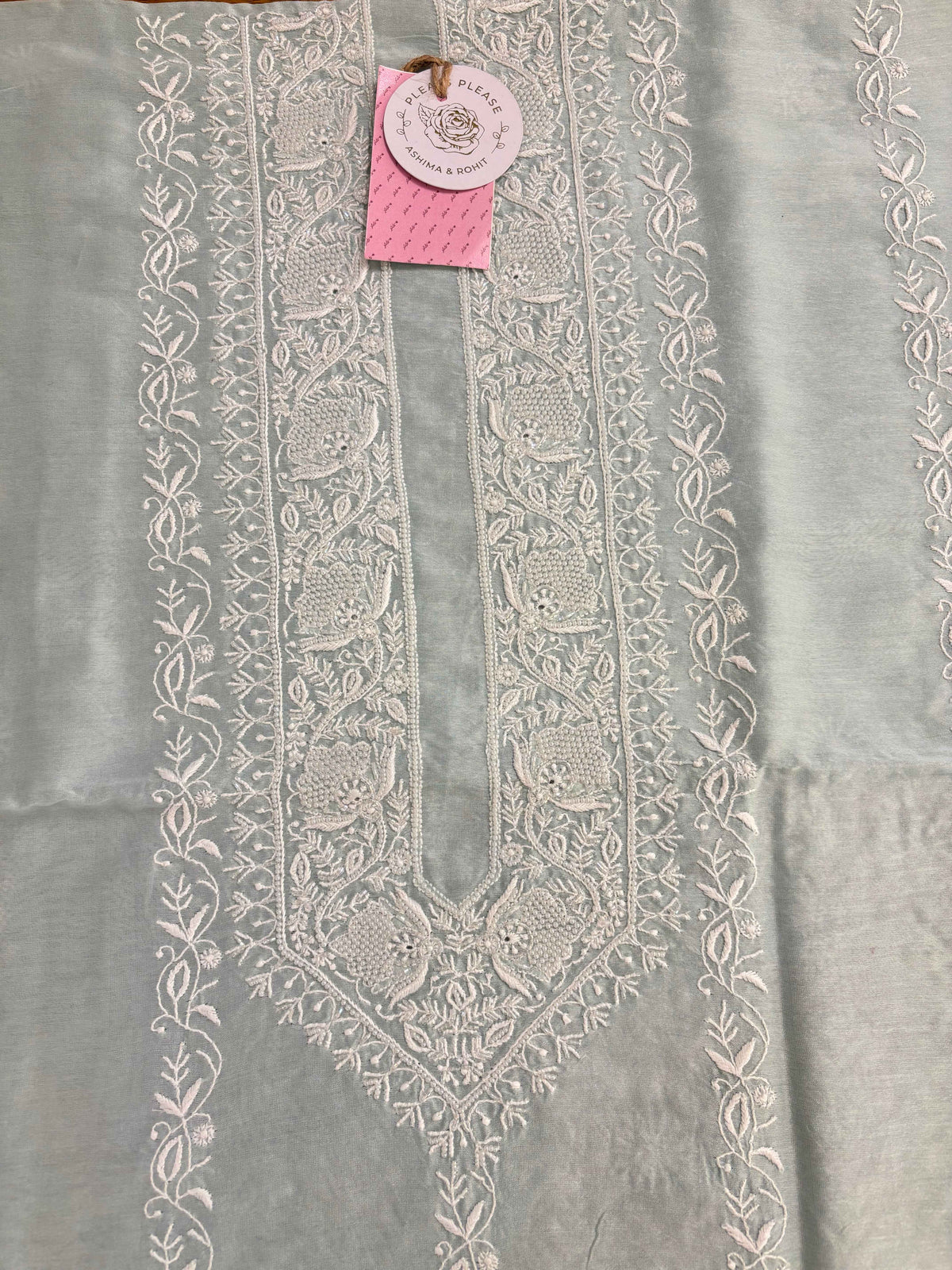 Mint Green Chanderi Chikankari Men’s Kurta