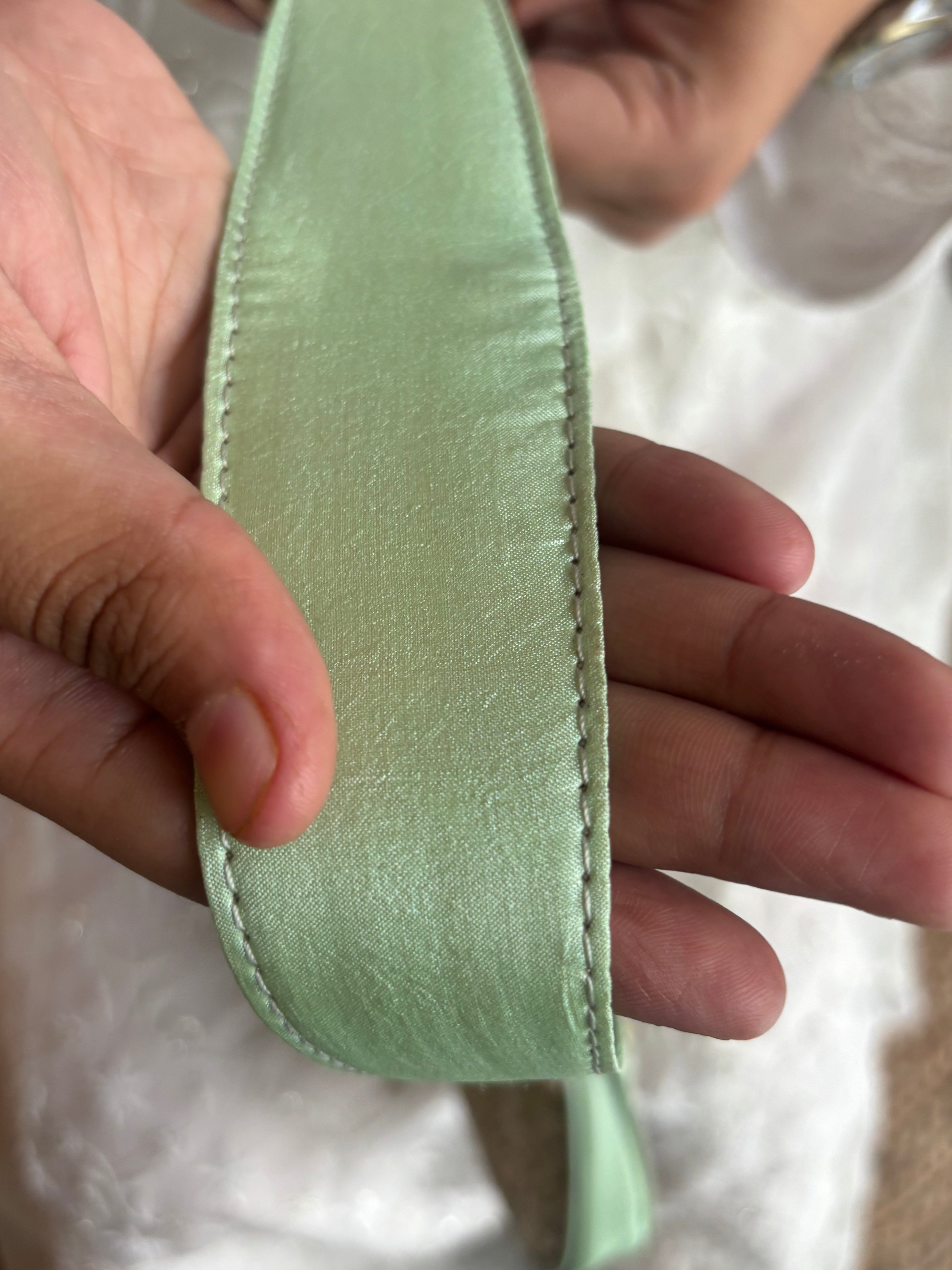 Mint Green Silk Chikankari Clutch