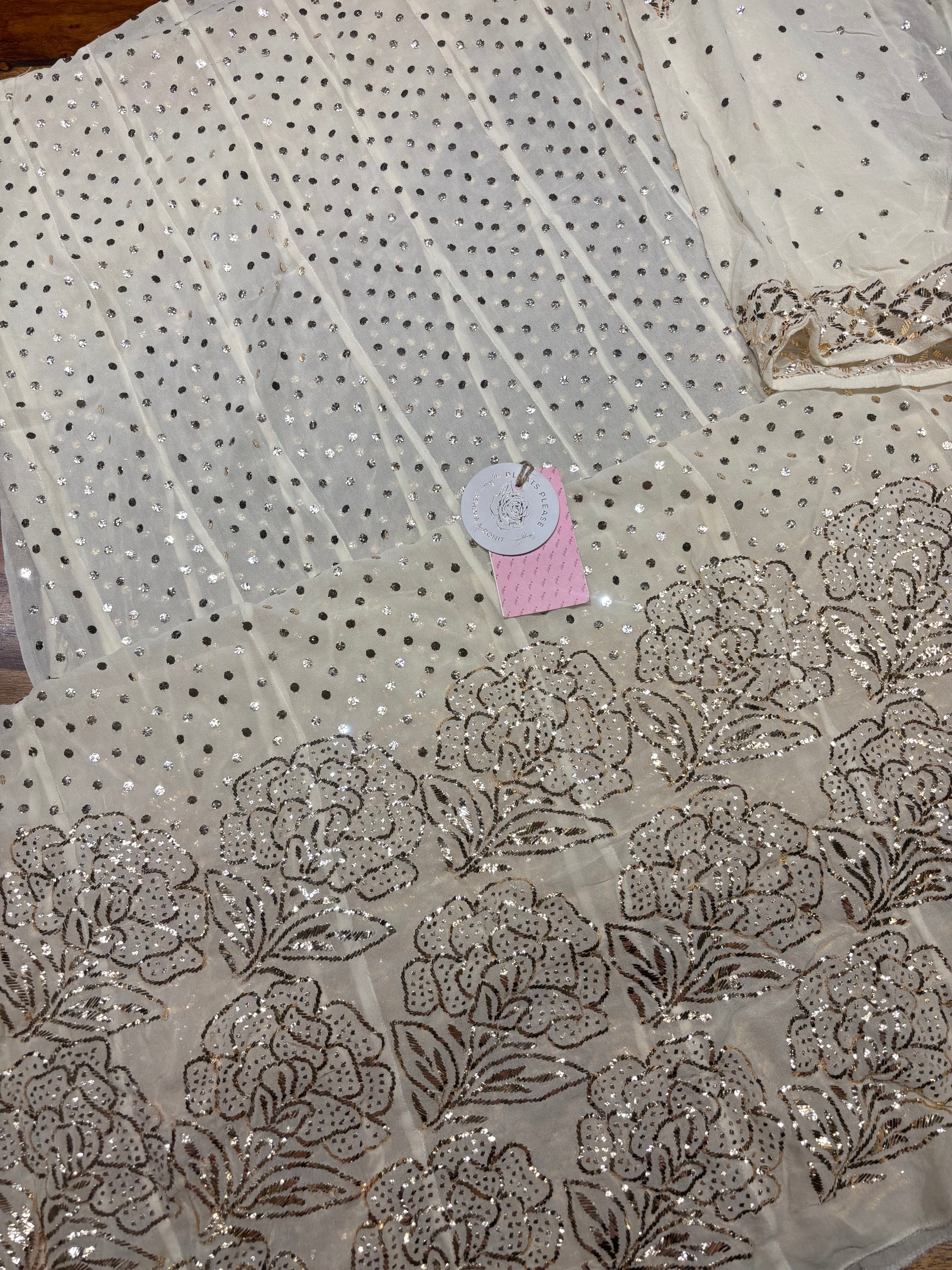 Dyeable Pure & Premium Georgette Mukaish Anarkali & Dupatta Set