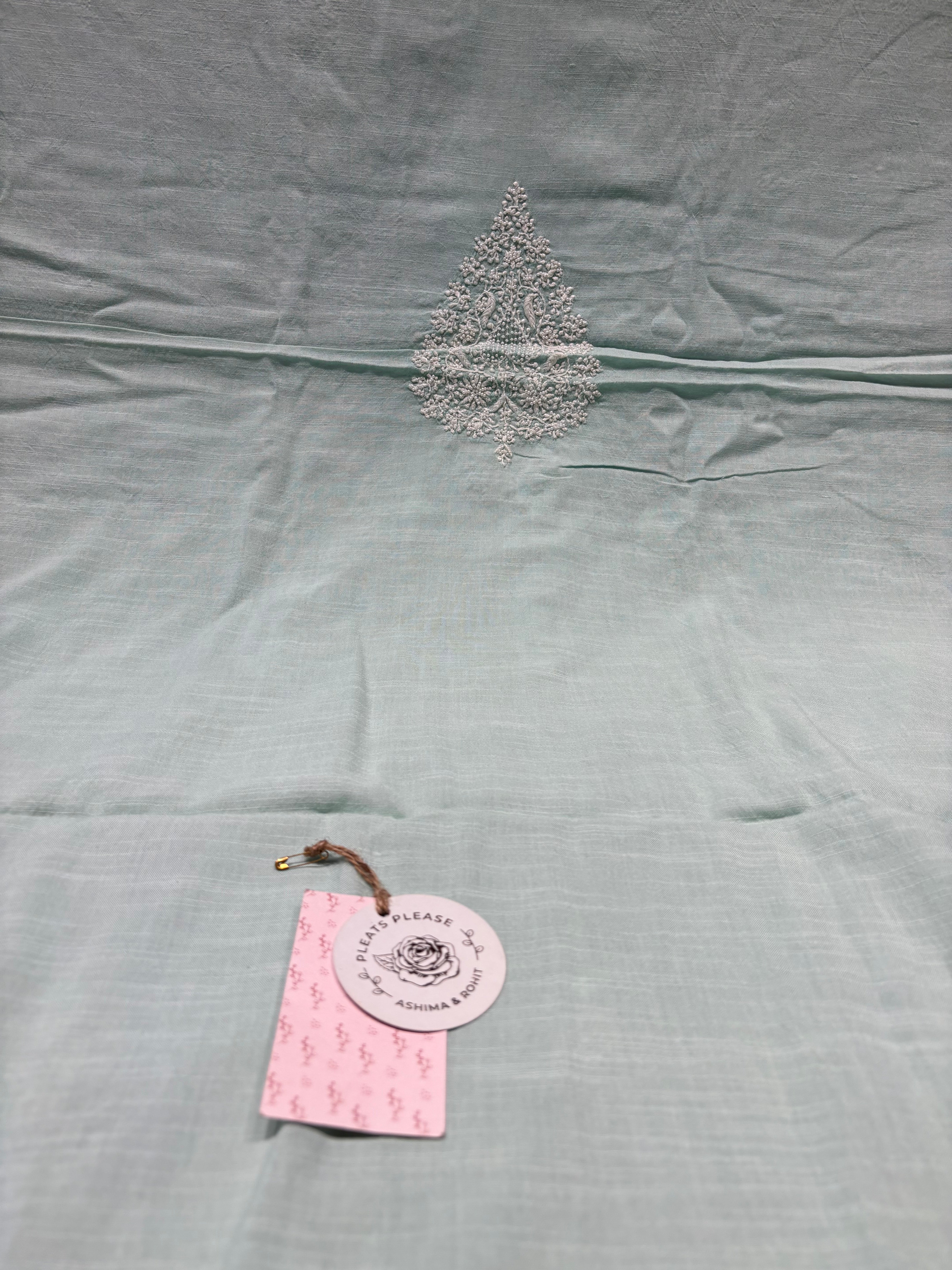 Sea Foam Mulmul Chikankari Men’s Kurta Fabric