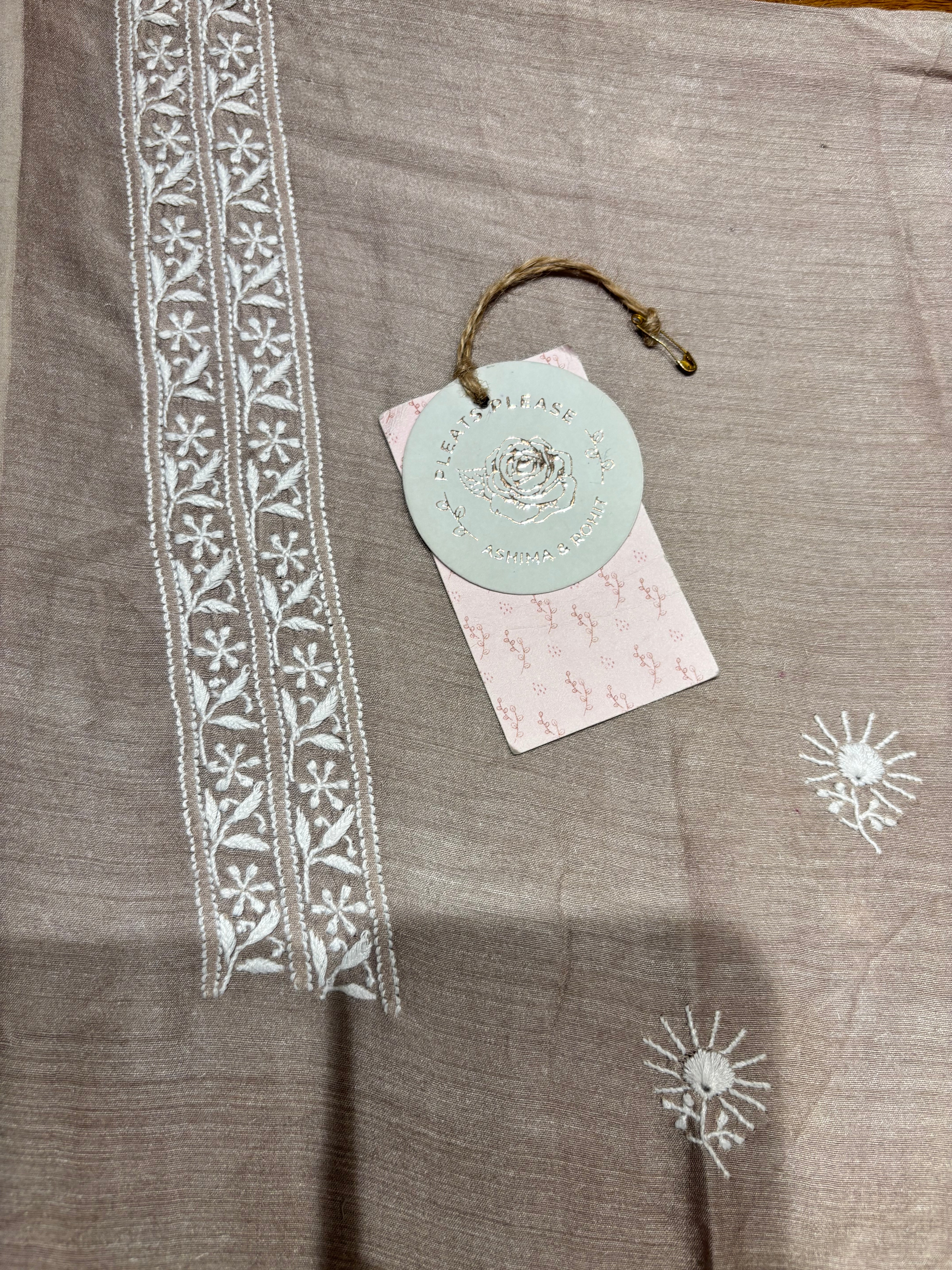 Brown Silk Chikankari Men’s Kurta Fabric