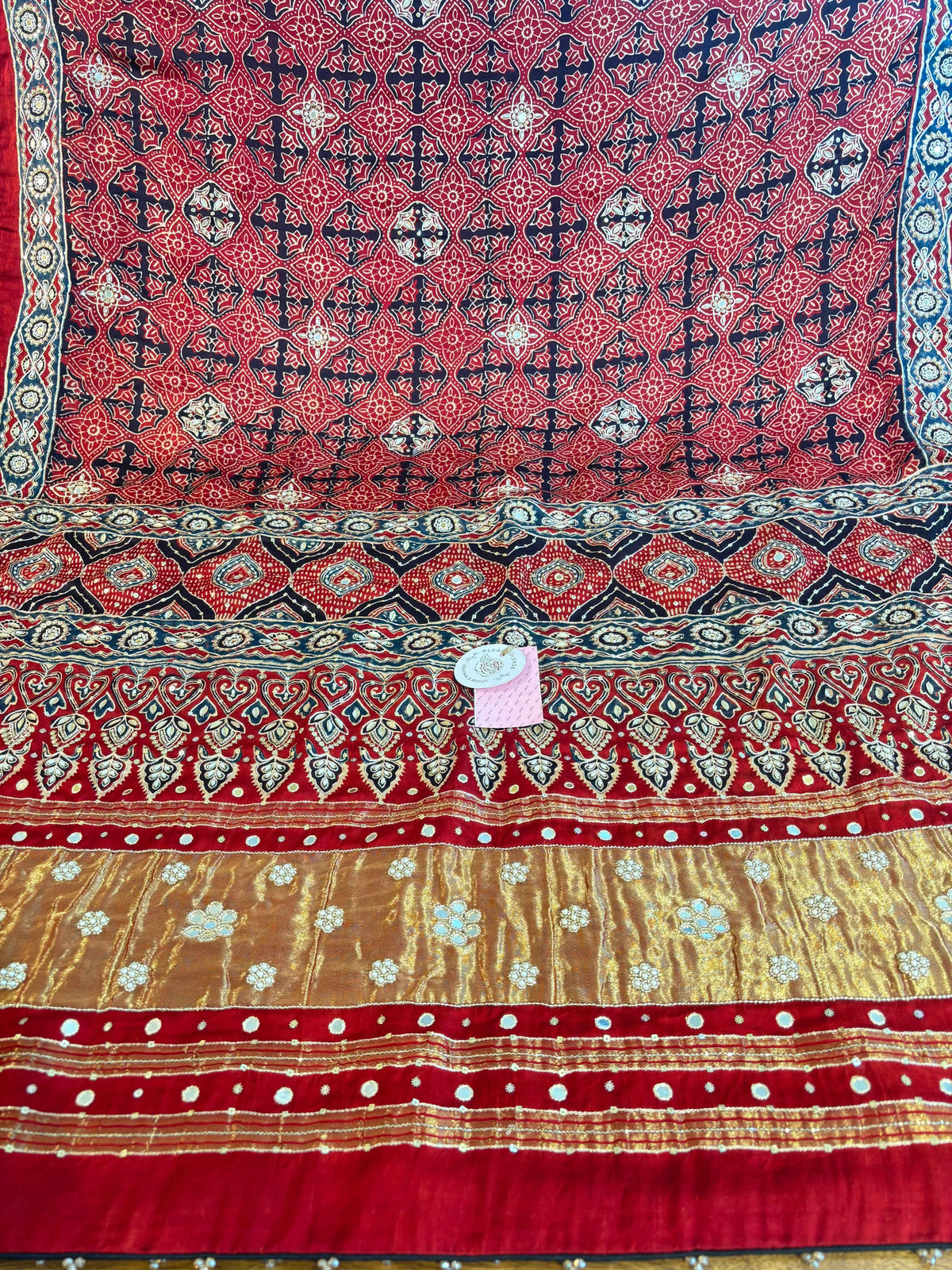 Red Pearl Ajrakh Dupatta