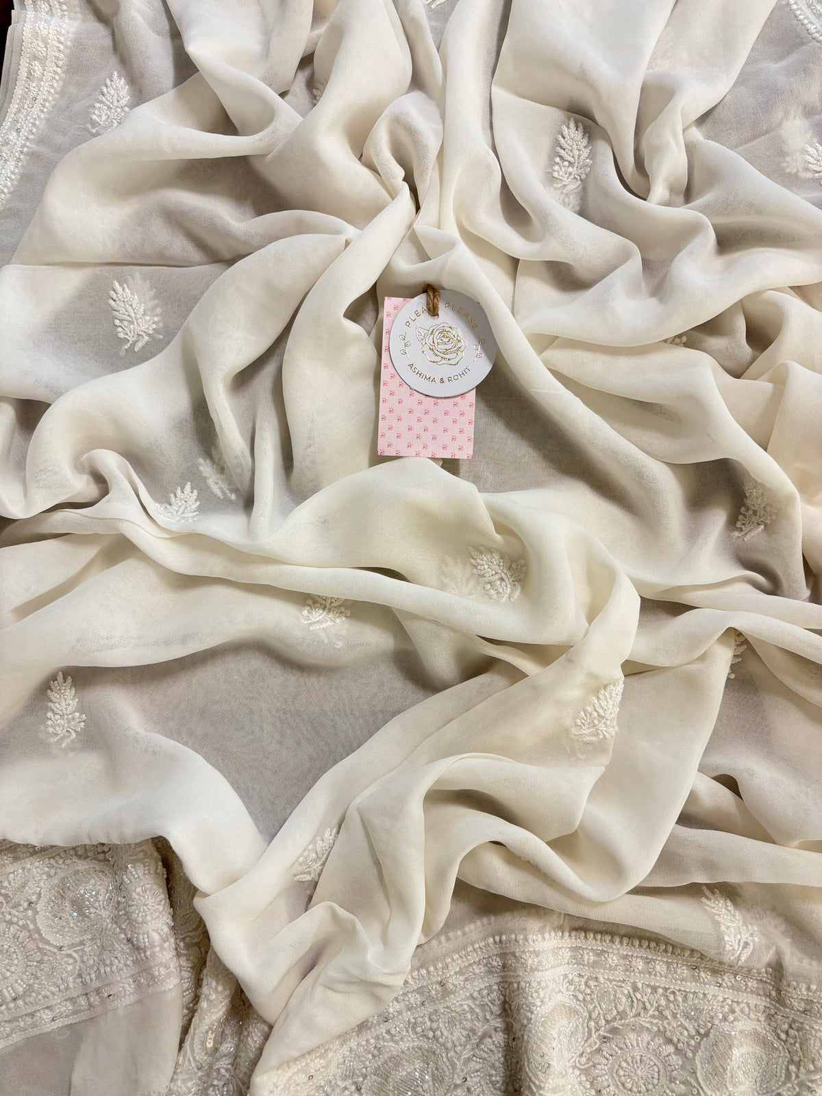 Dyeable Pure Georgette Chikankari Kurta & Dupatta