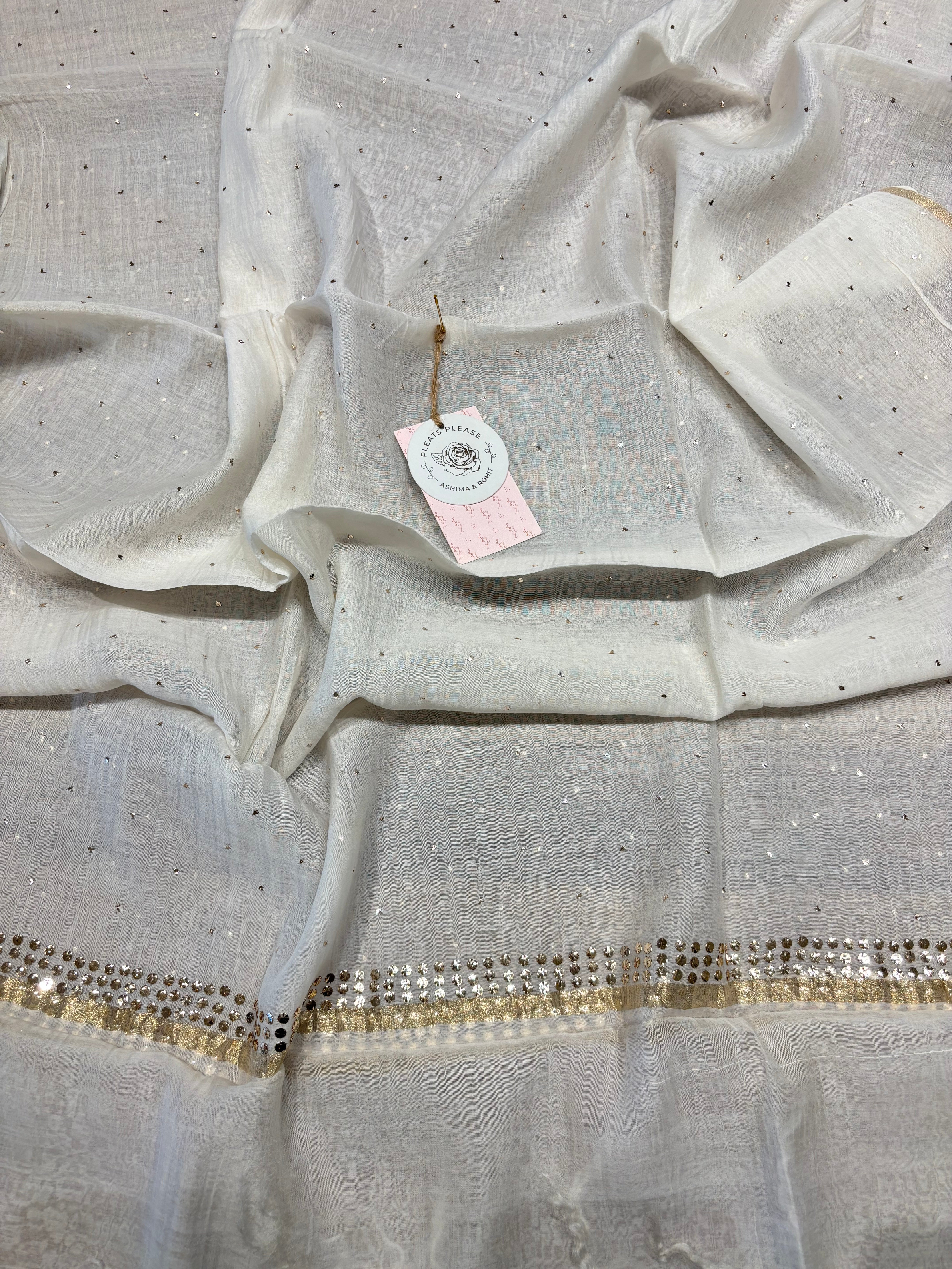Dyeable Chanderi Mul Mukaish Kurta And Dupatta Fabric