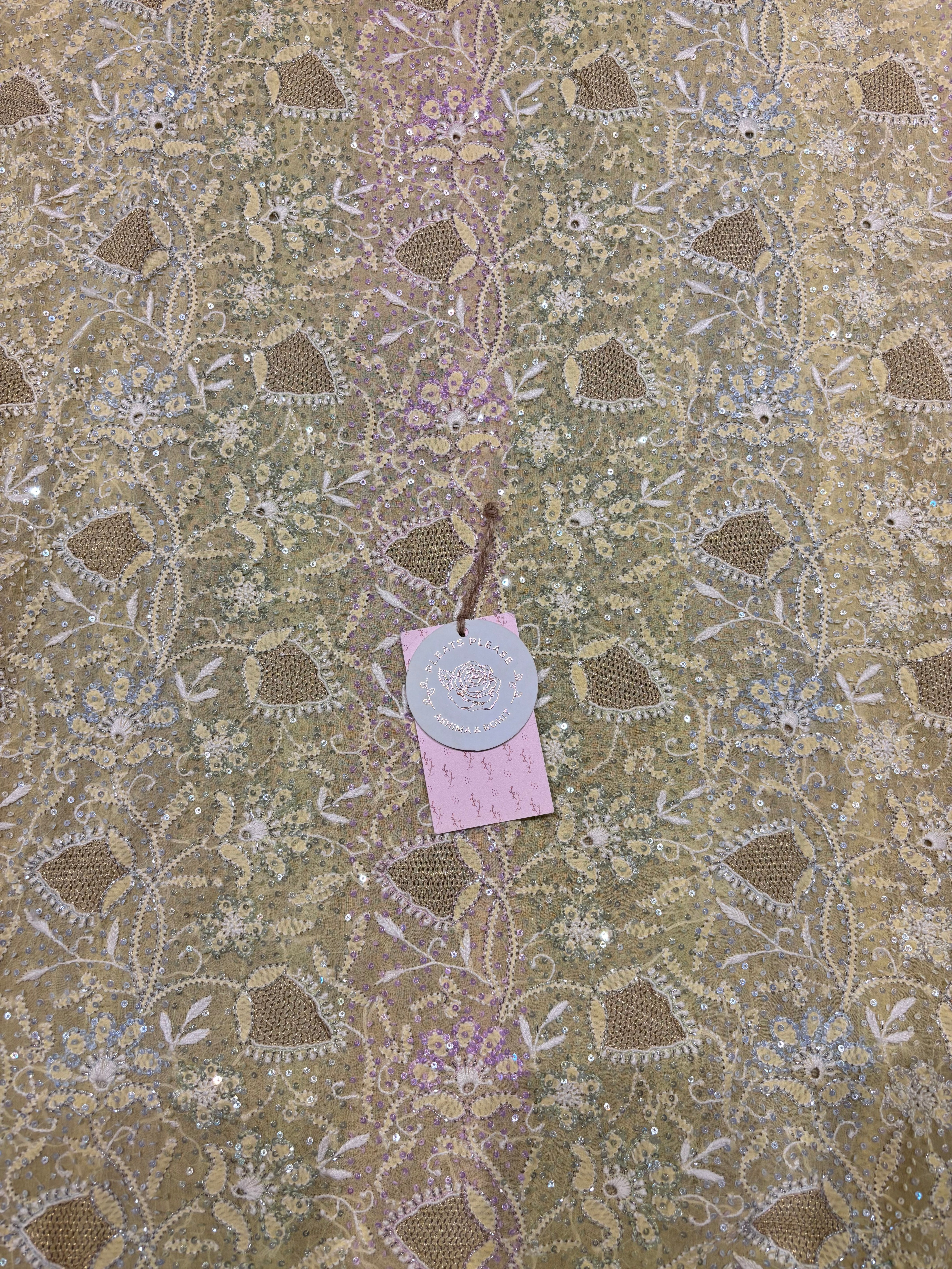 Yellow Pure & Premium Georgette Chikankari Kurta & Dupatta Set