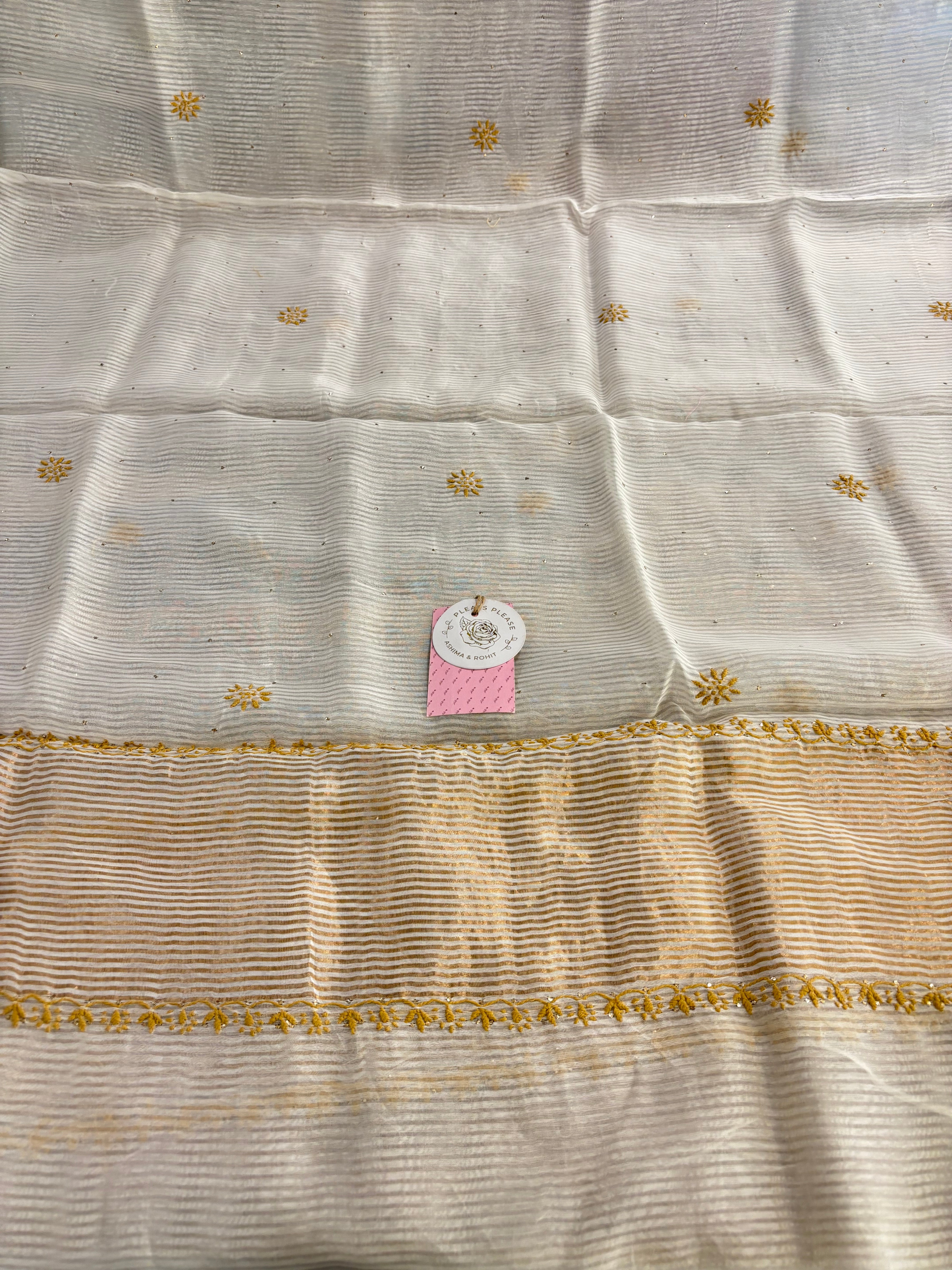 Dyeable Chanderi Chikankari Mukaish Anarkali & Dupatta Set