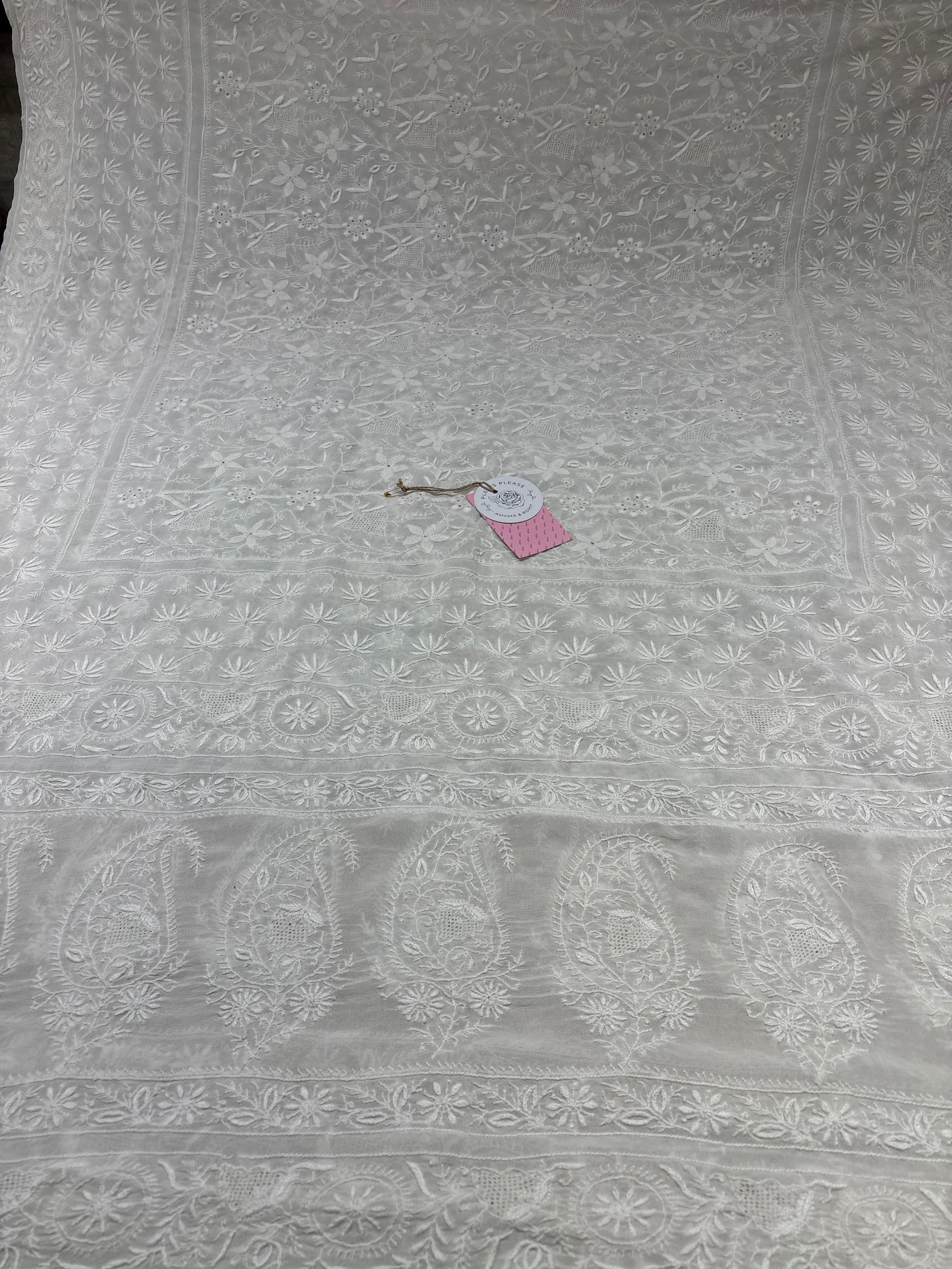 Dyeable Pure & Premium Georgette Chikankari Dupatta