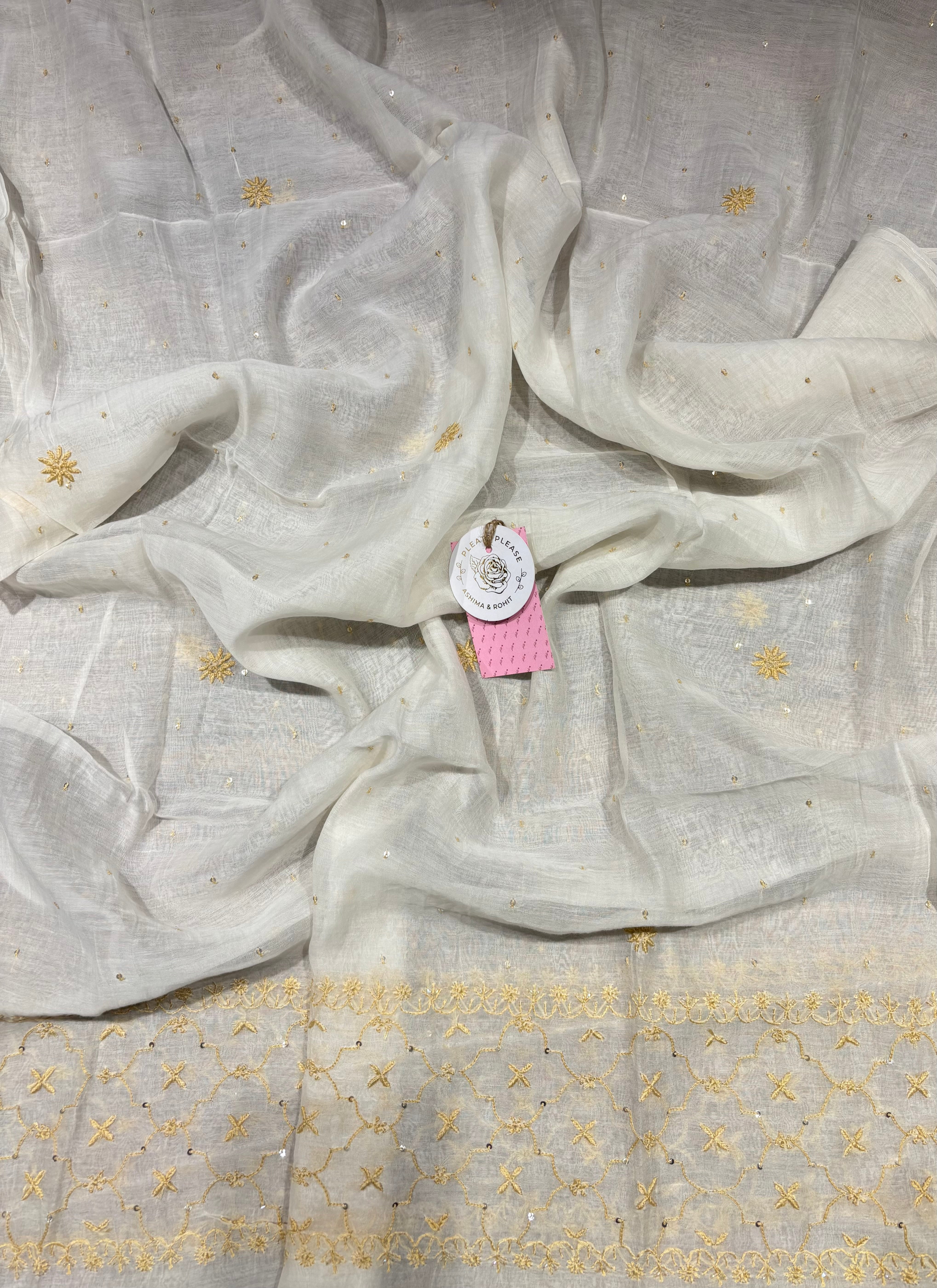 Dyeable Chanderi Mul Chikankari Anarkali & Dupatta Set