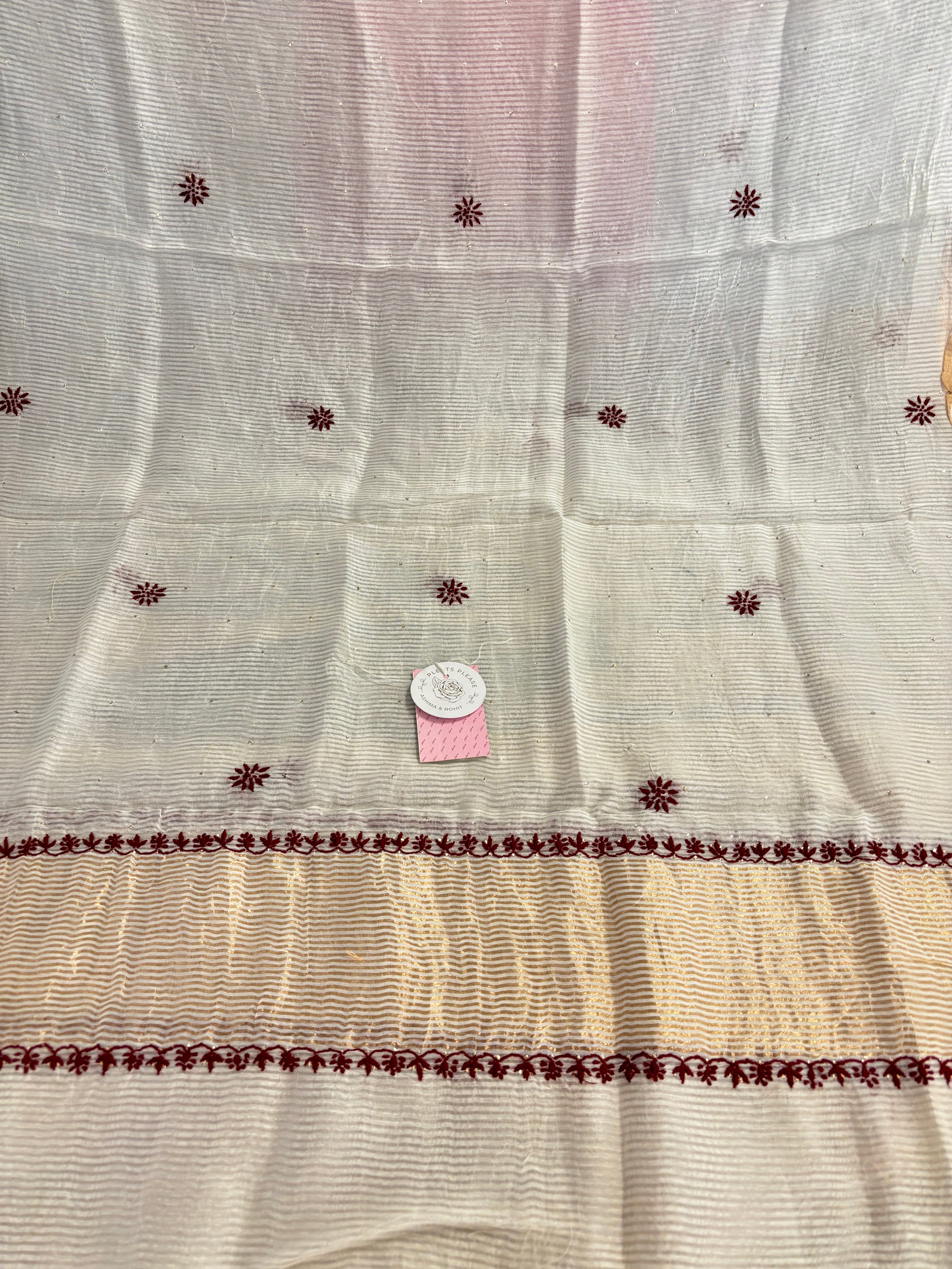 Dyeable Chanderi Chikankari Anarkali & Dupatta Set