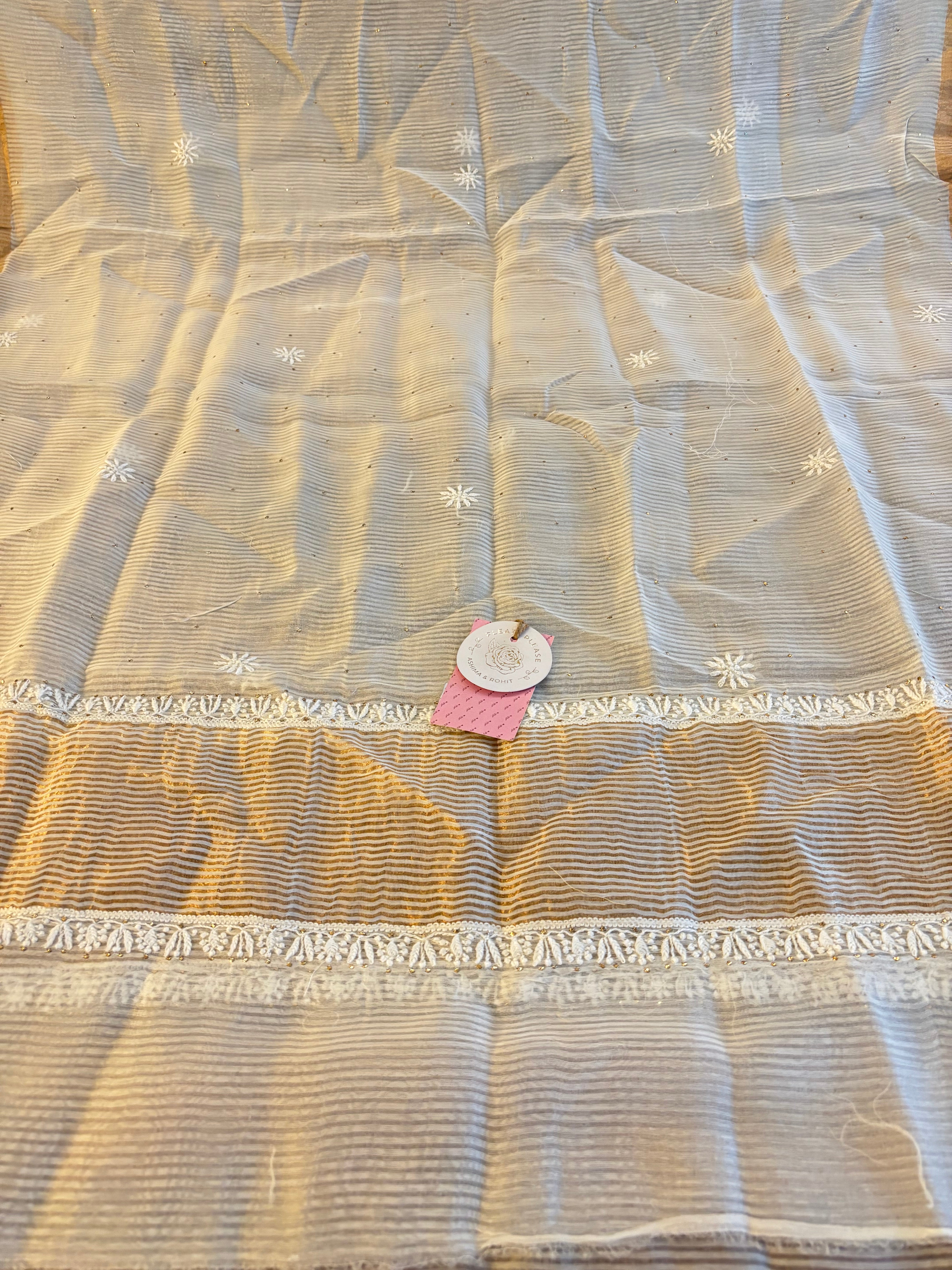 Dyeable Chanderi Chikankari Mukaish Kurta & Dupatta