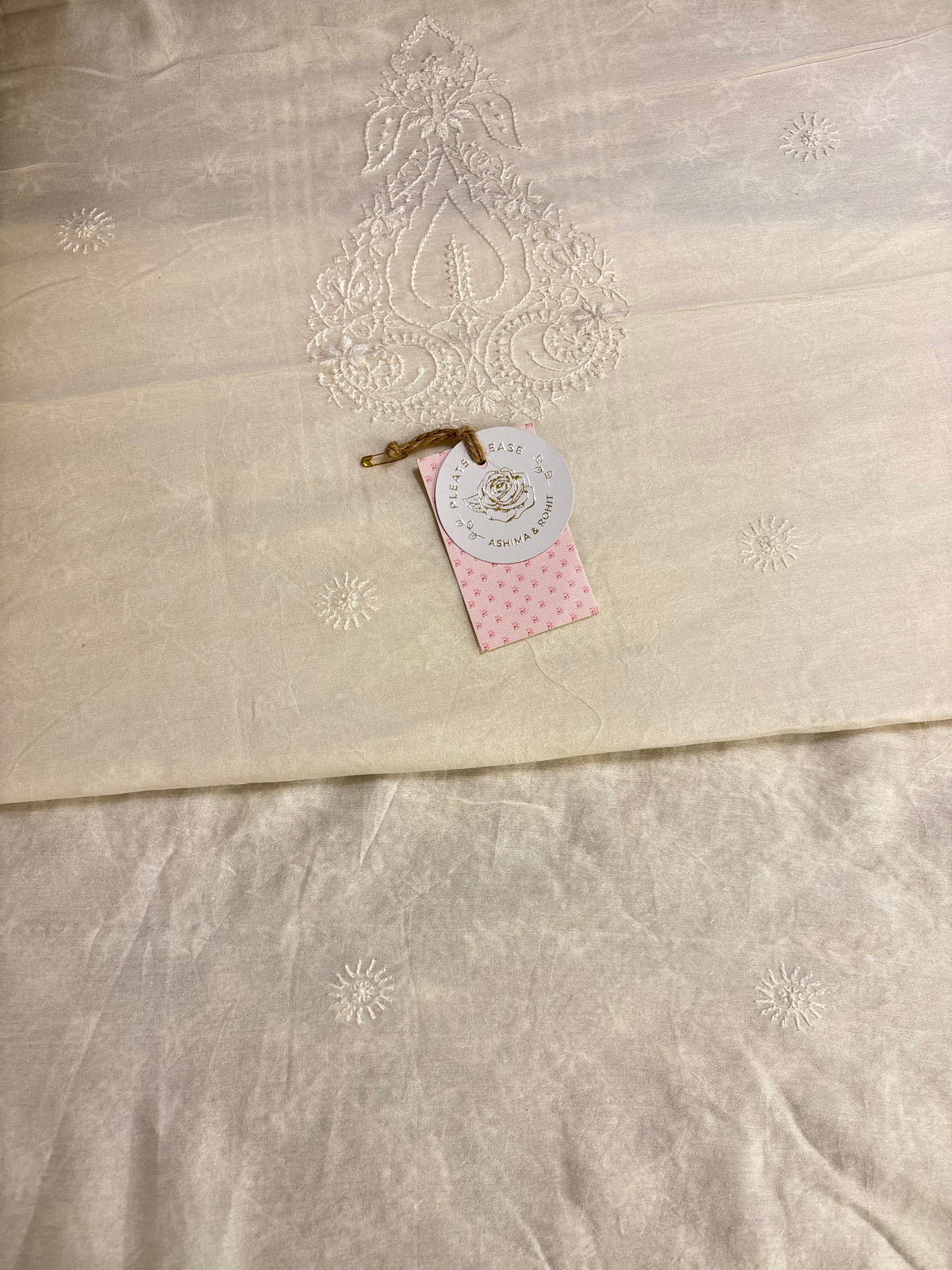 Dyeable Chanderi Silk Chikankari Floral Jaal Men’s Kurta